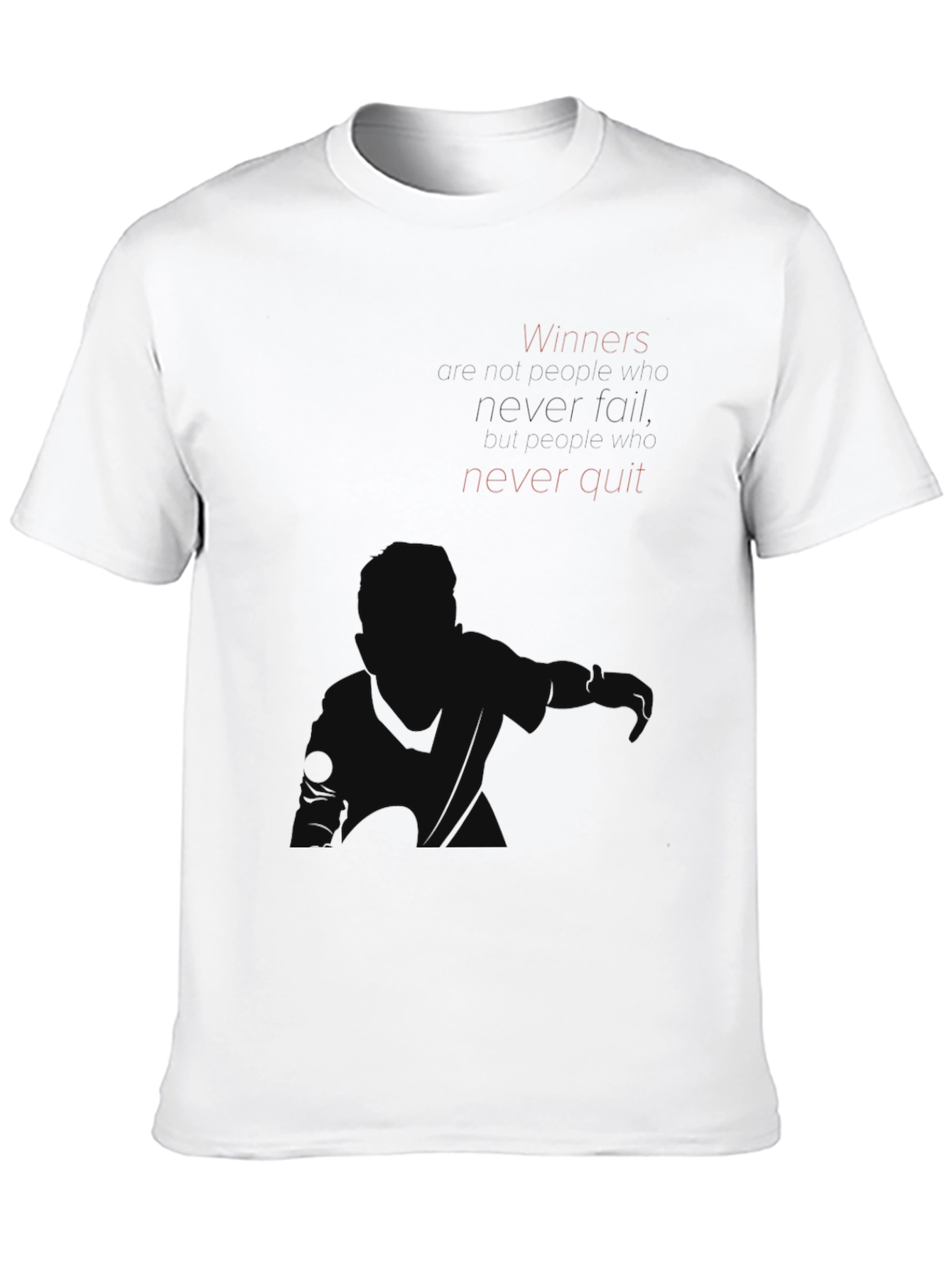 Black Motivational Winner T-Shirt - Never Quit view 10