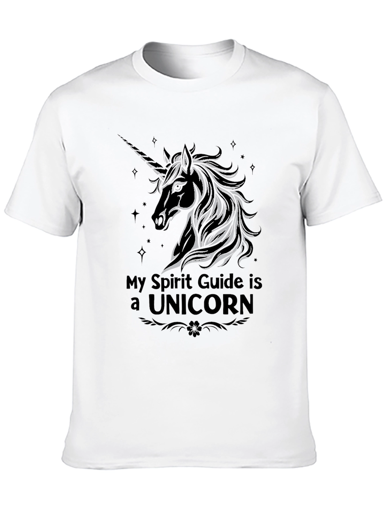 Black My Spirit Guide is a Unicorn Graphic T-Shirt view 10