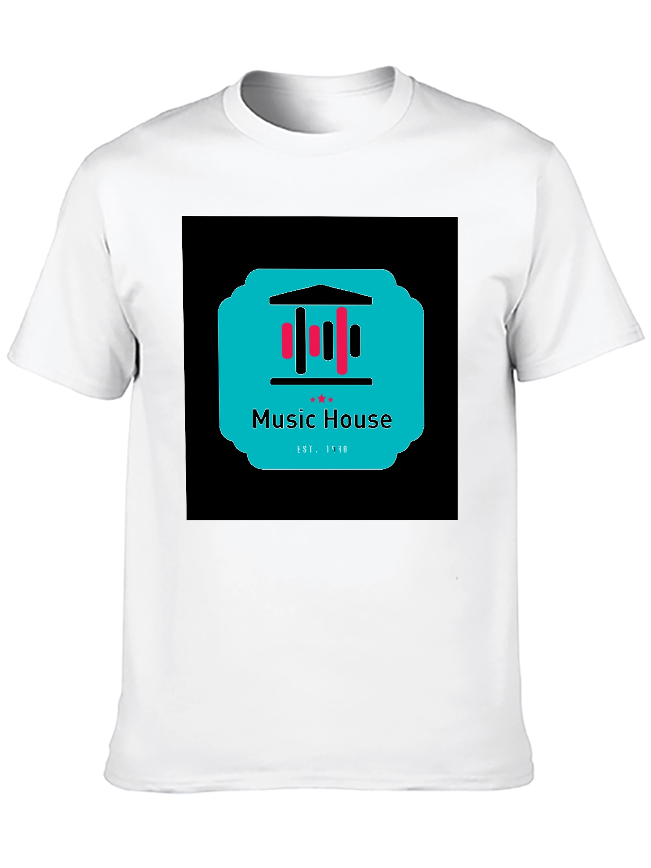 Black Music House Graphic Tee - Black Unisex T-Shirt view 10