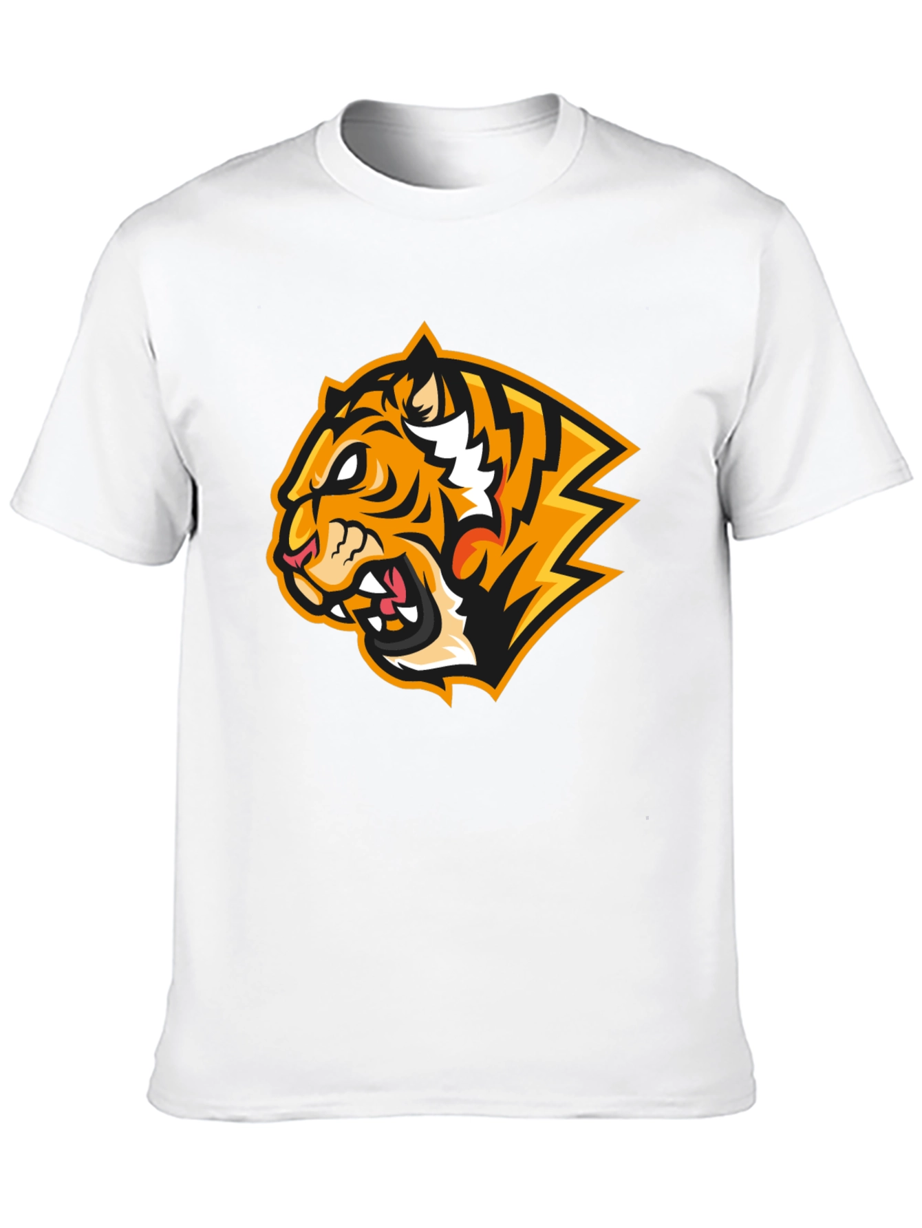 Black Fierce Tiger Graphic Print Black T-Shirt view 10