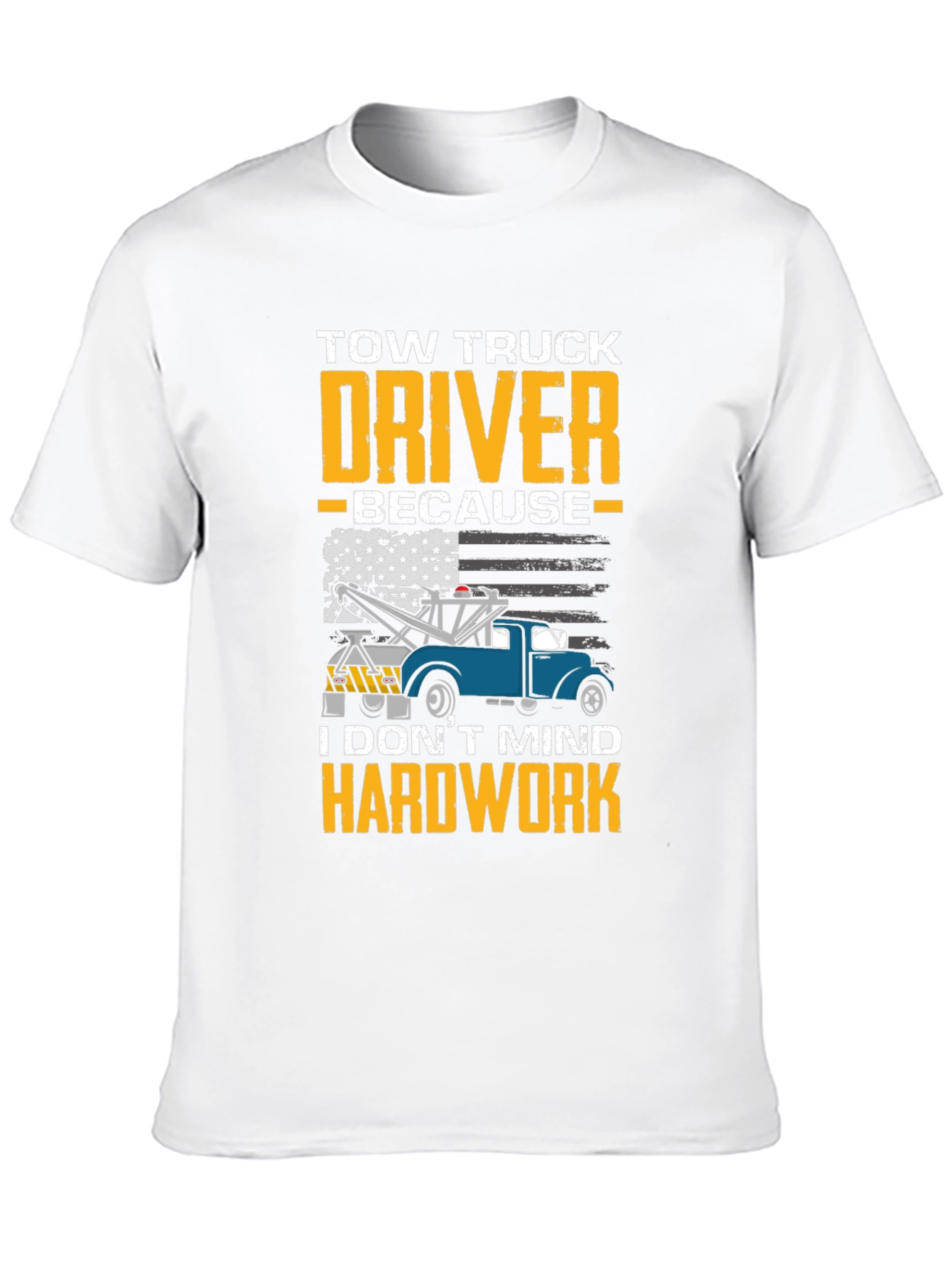 Black Tow Truck Driver Hardwork Graphic T-Shirt view 10