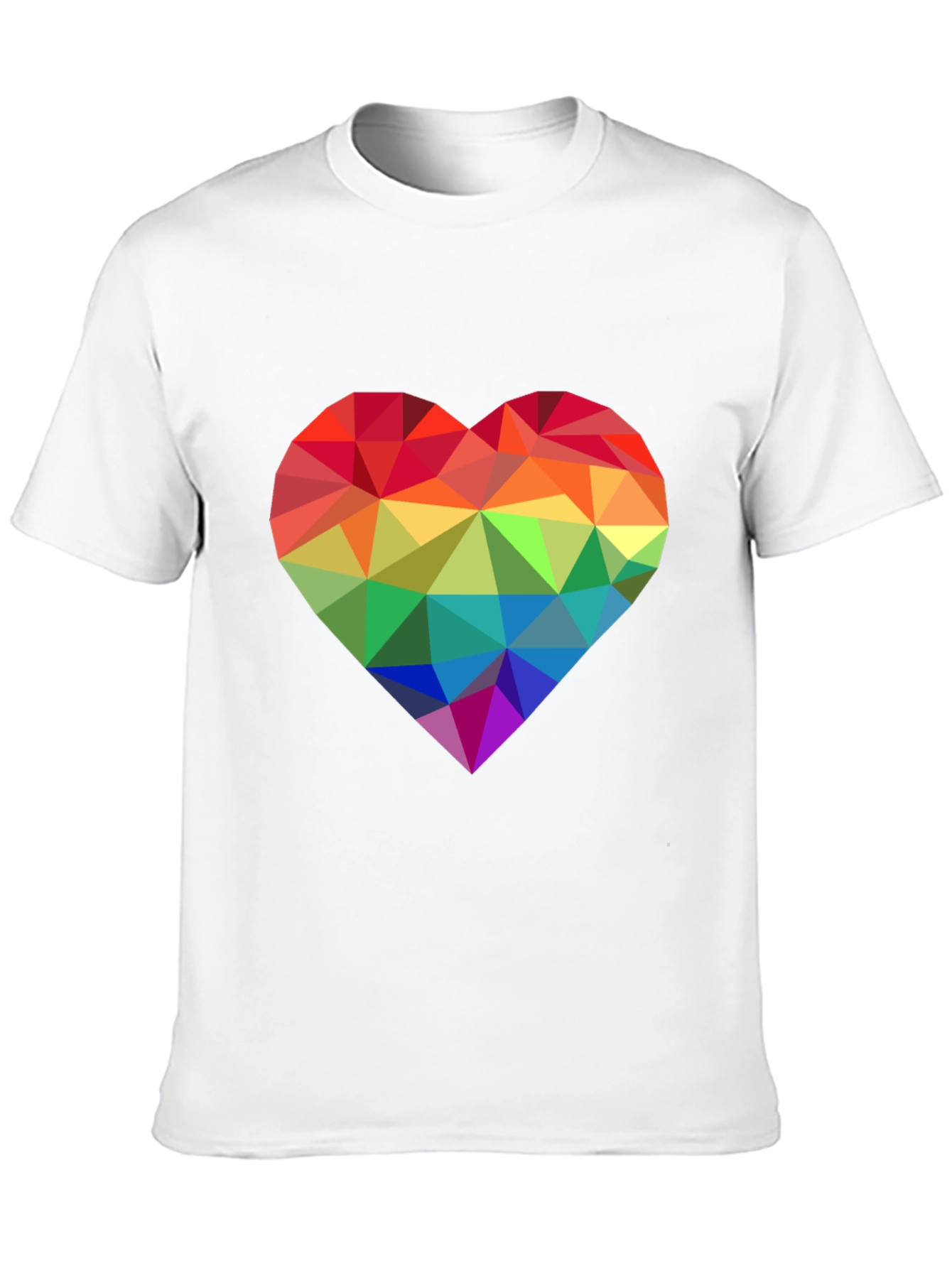 Black Geometric Rainbow Heart Graphic Tee - Pride Love view 10
