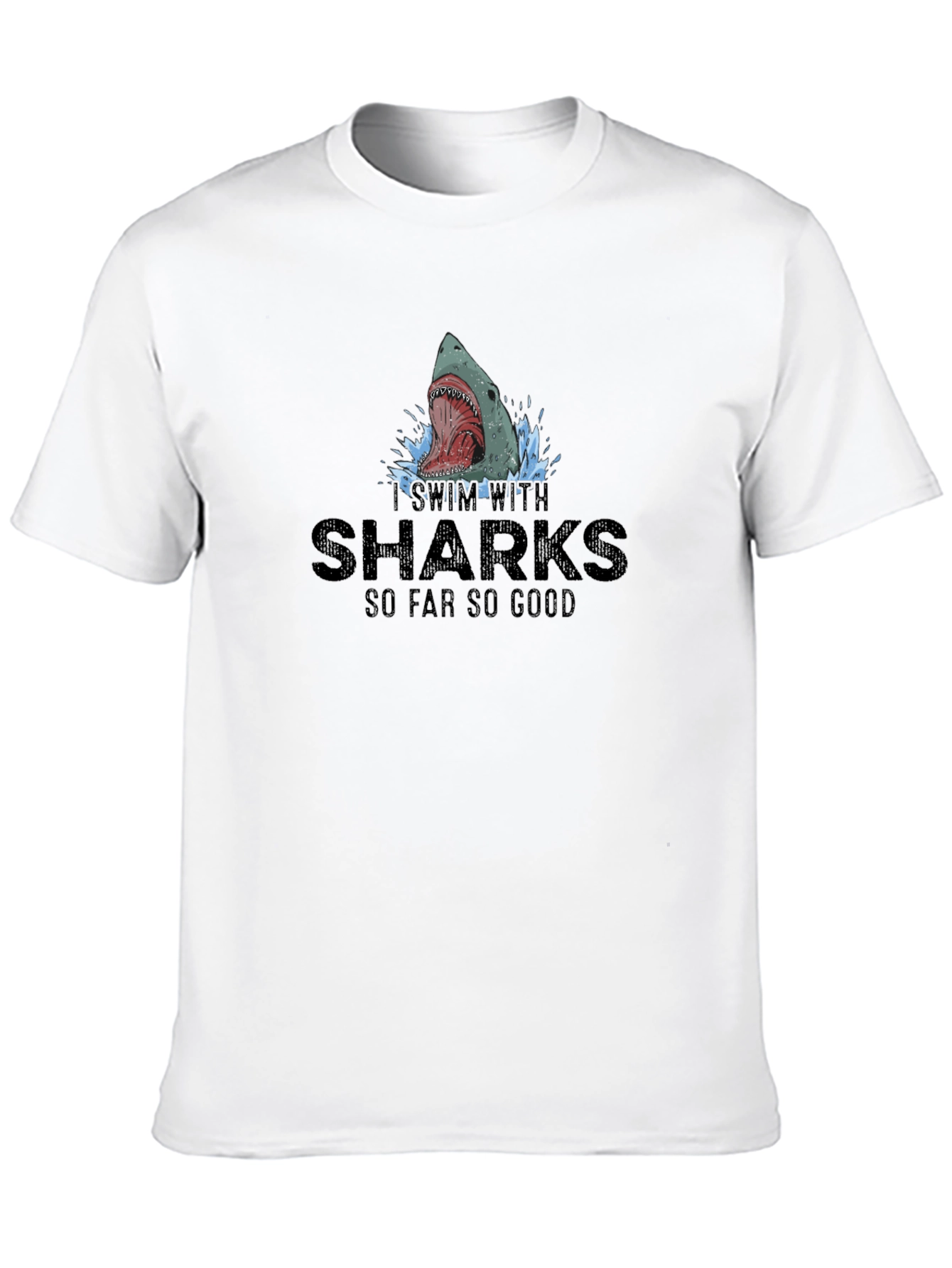 Black I Swim With Sharks Graphic Tee view 10