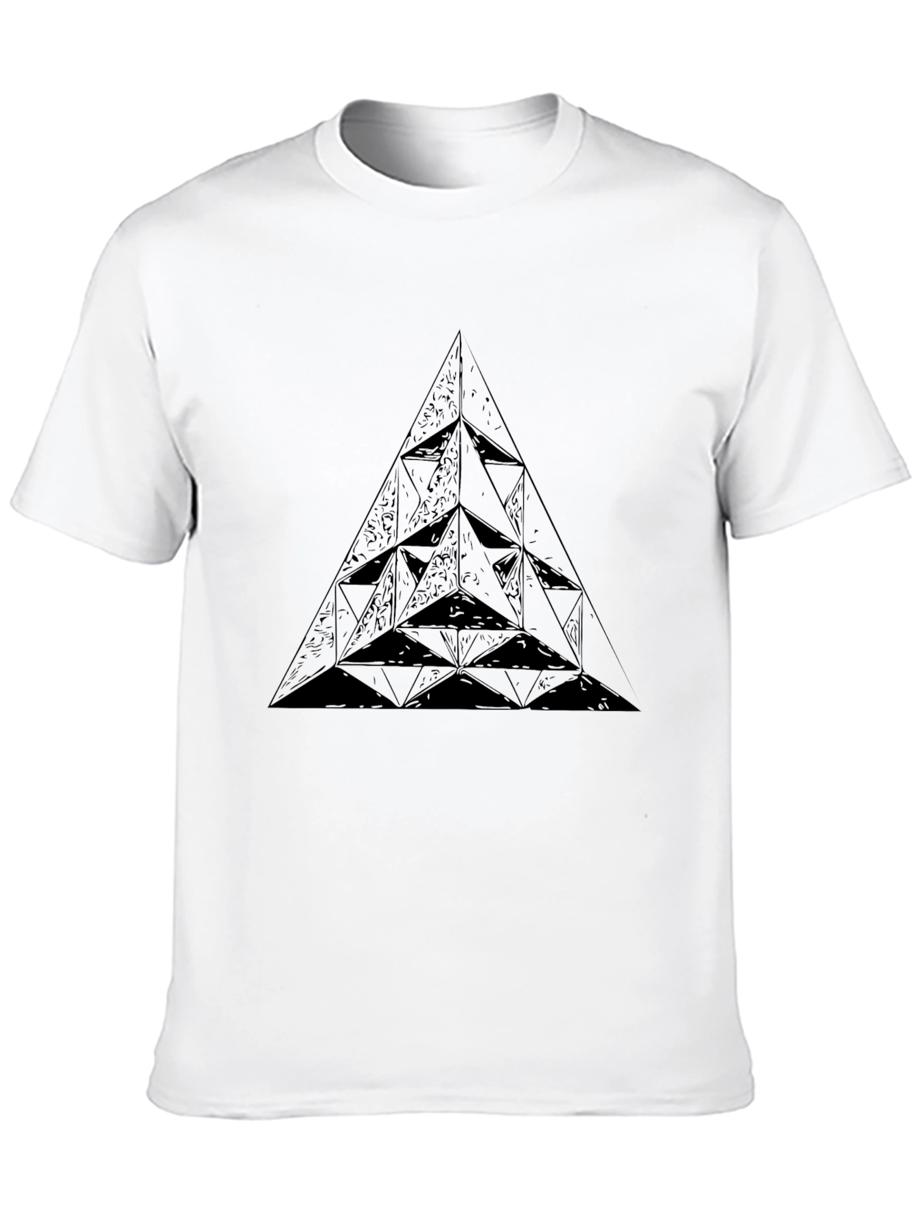 Black Geometric Triangle Black Graphic Tee view 10