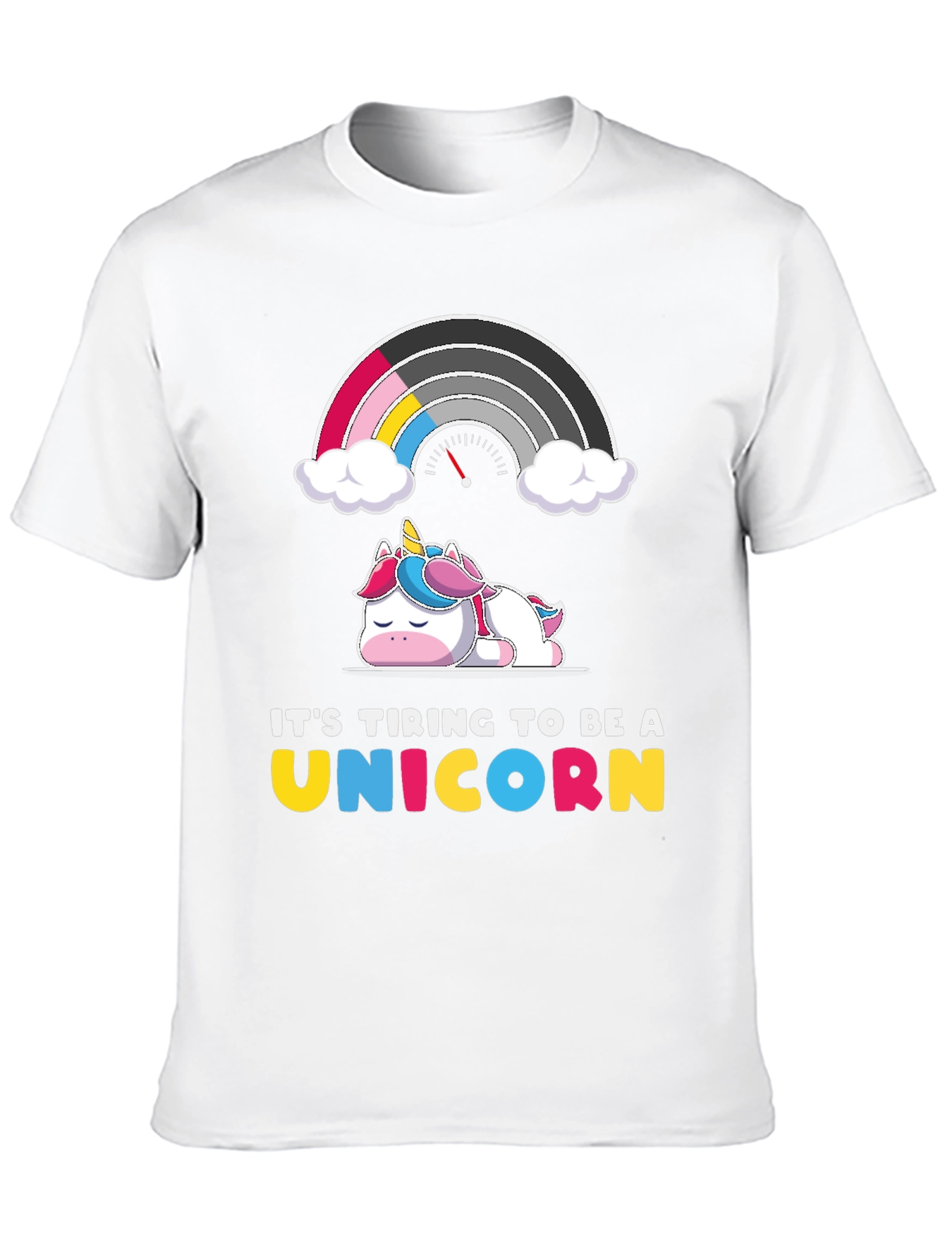 Black Tiring Unicorn Graphic Tee - Black Cotton T-Shirt view 10