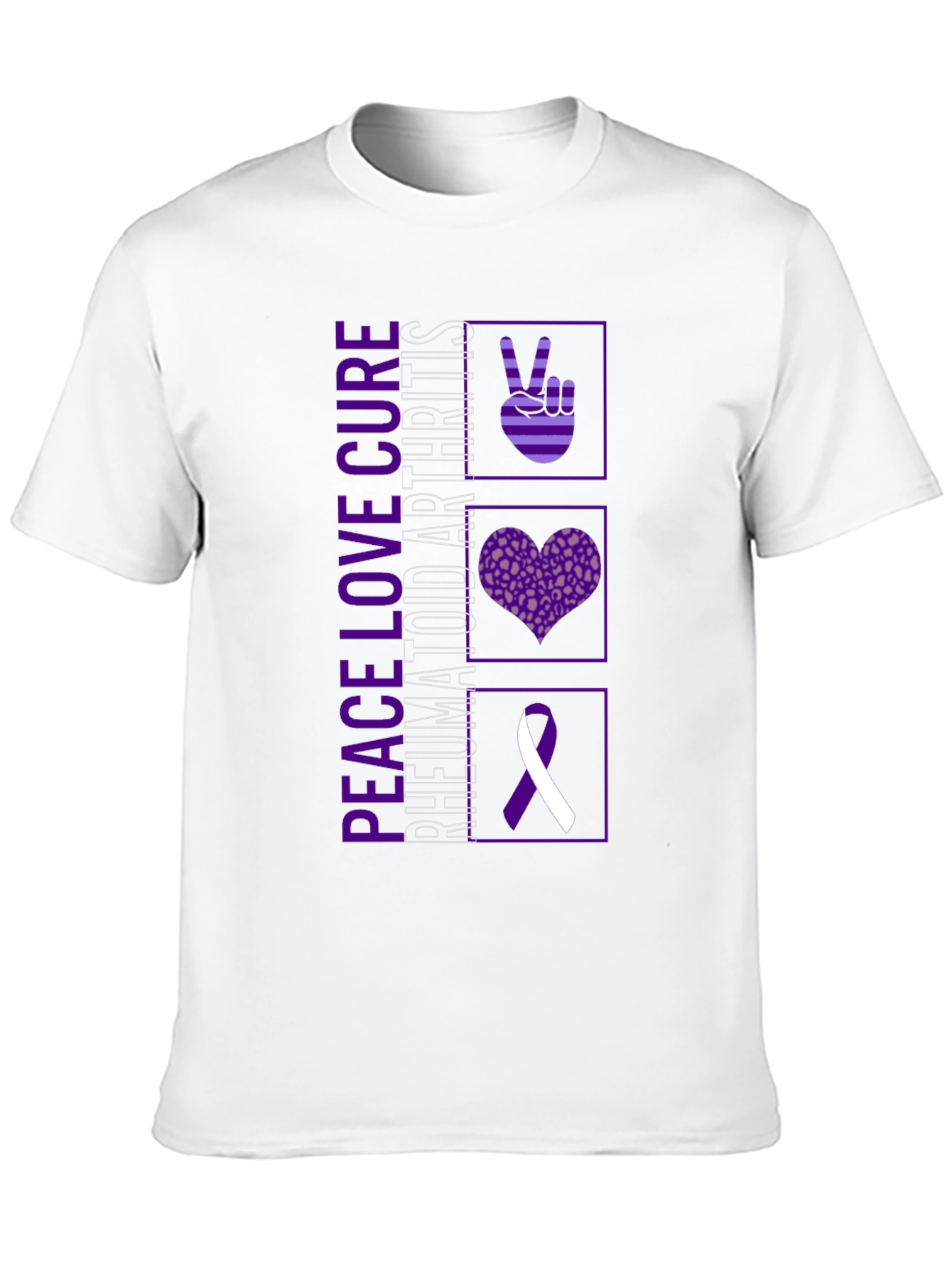 Peace Love Cure Rheumatoid Arthritis Awareness T-Shirt - 10