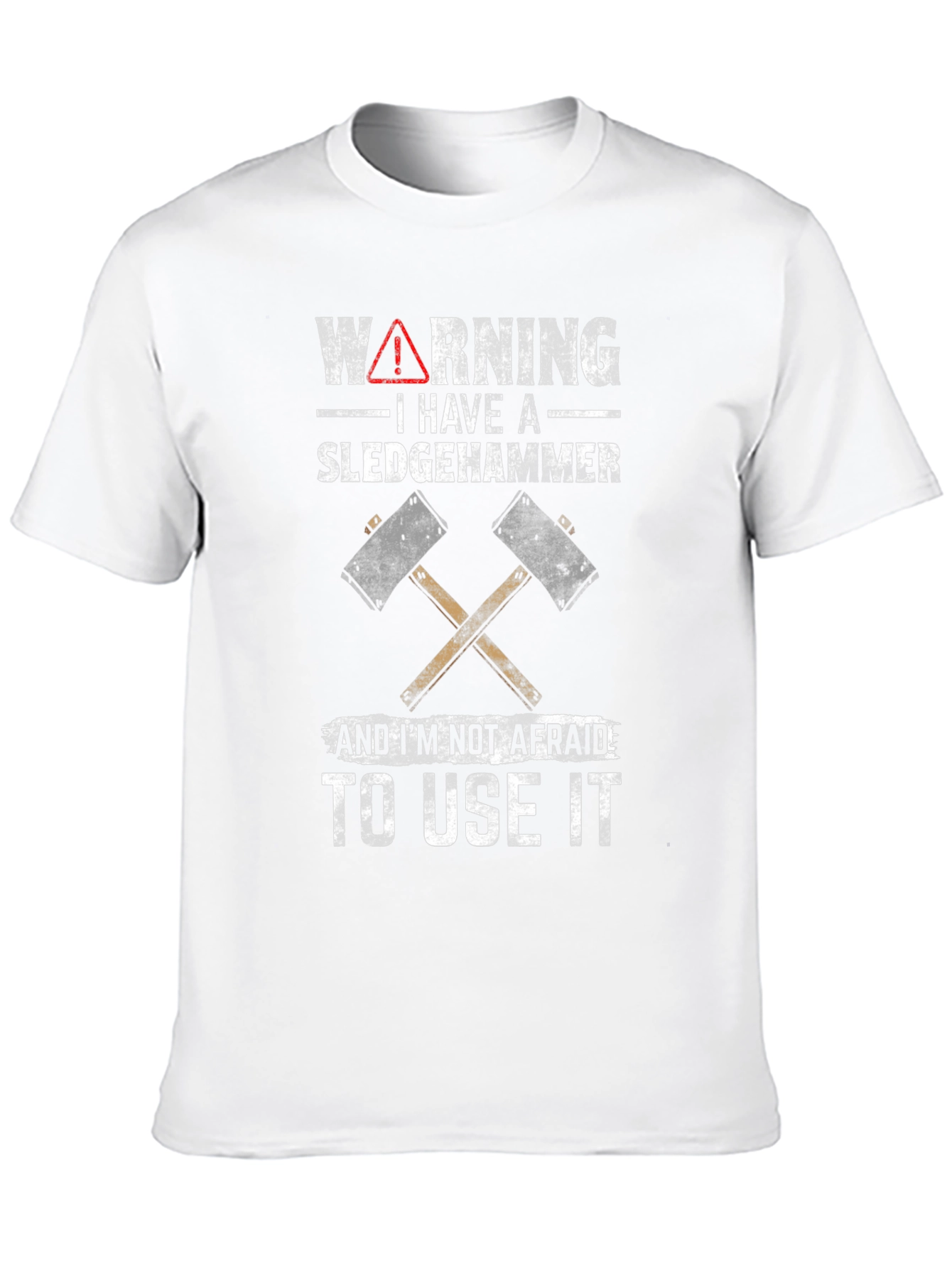 Black Warning Sledgehammer Graphic Tee view 10