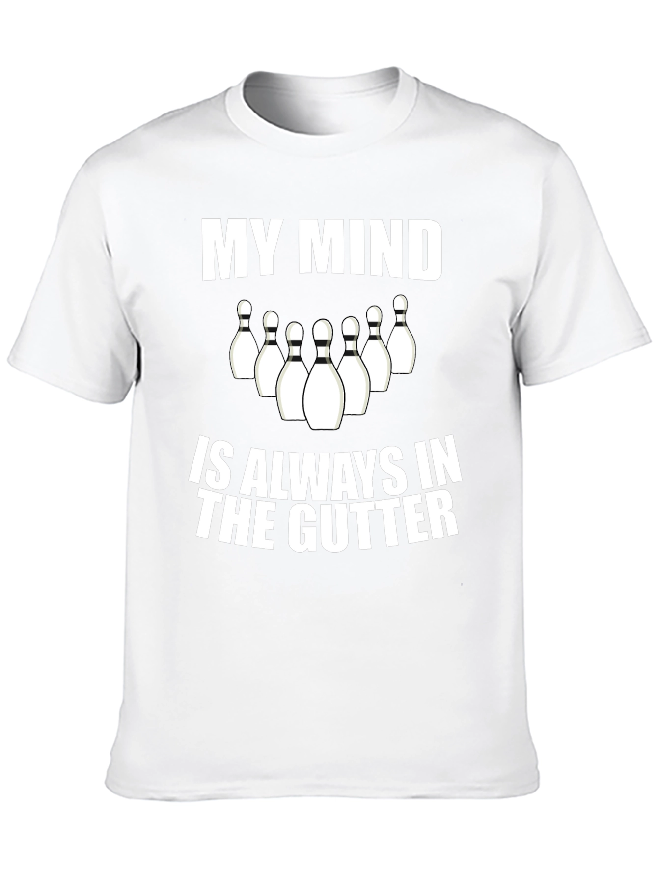 Black Funny Bowling T-Shirt - My Mind Is Always In The Gutter view 10