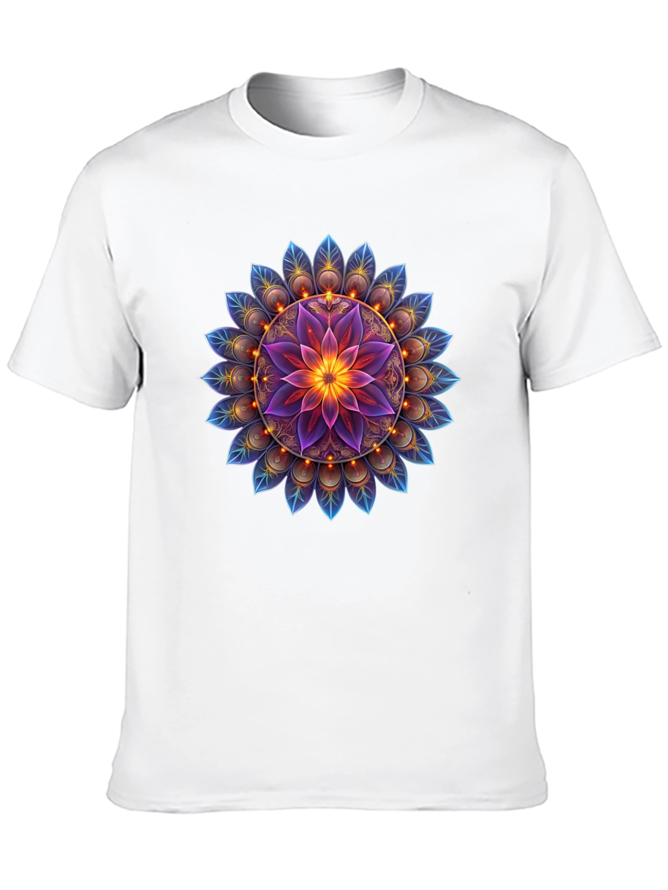 Black Floral Mandala Graphic Tee - Black Cotton Blend view 10