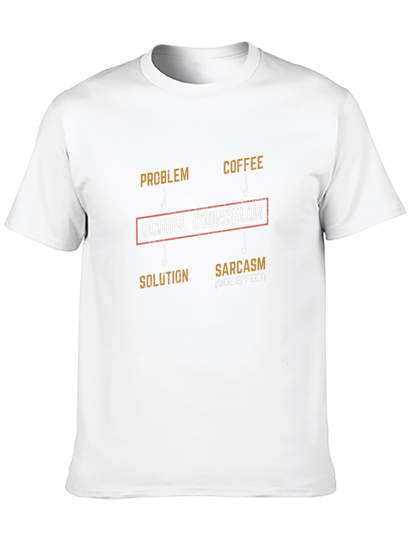 Black School Counselor T-Shirt: Problem, Coffee, Solution, Sarcasm view 10