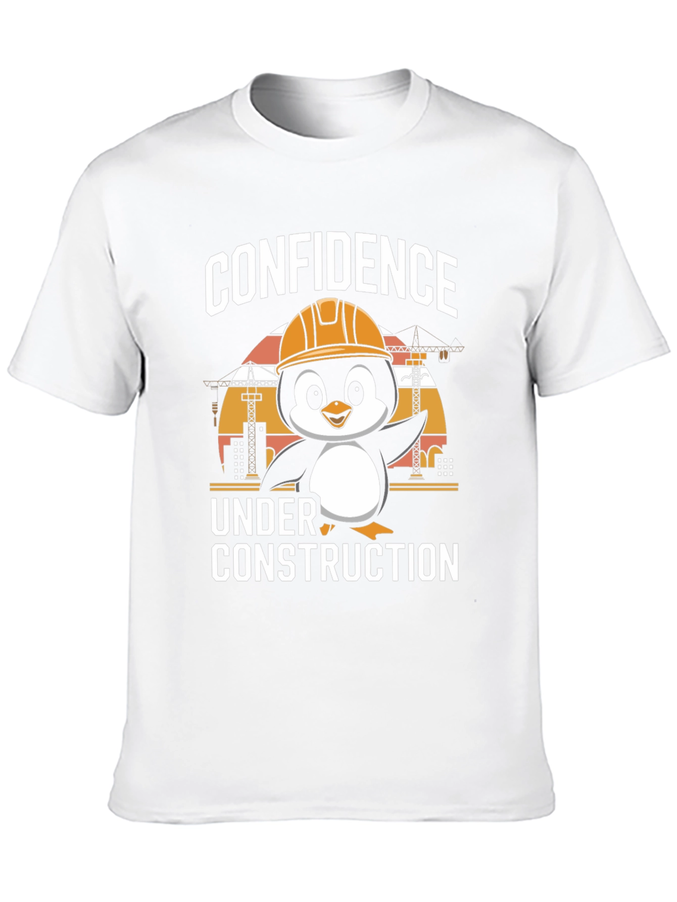 Black Confidence Under Construction Penguin T-Shirt view 10