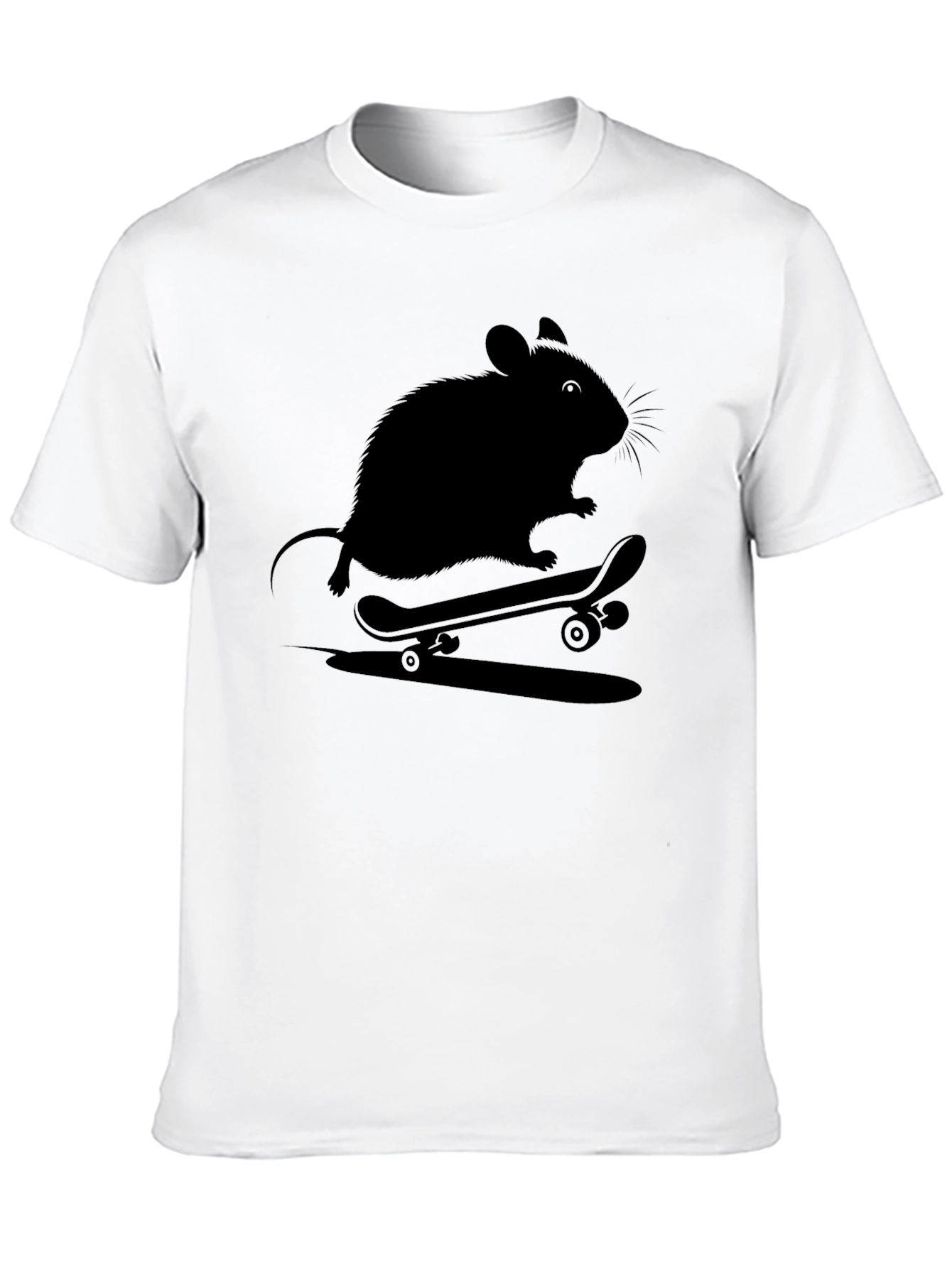 Black Skateboarding Rat Graphic Tee - Cool Casual Shirt view 10