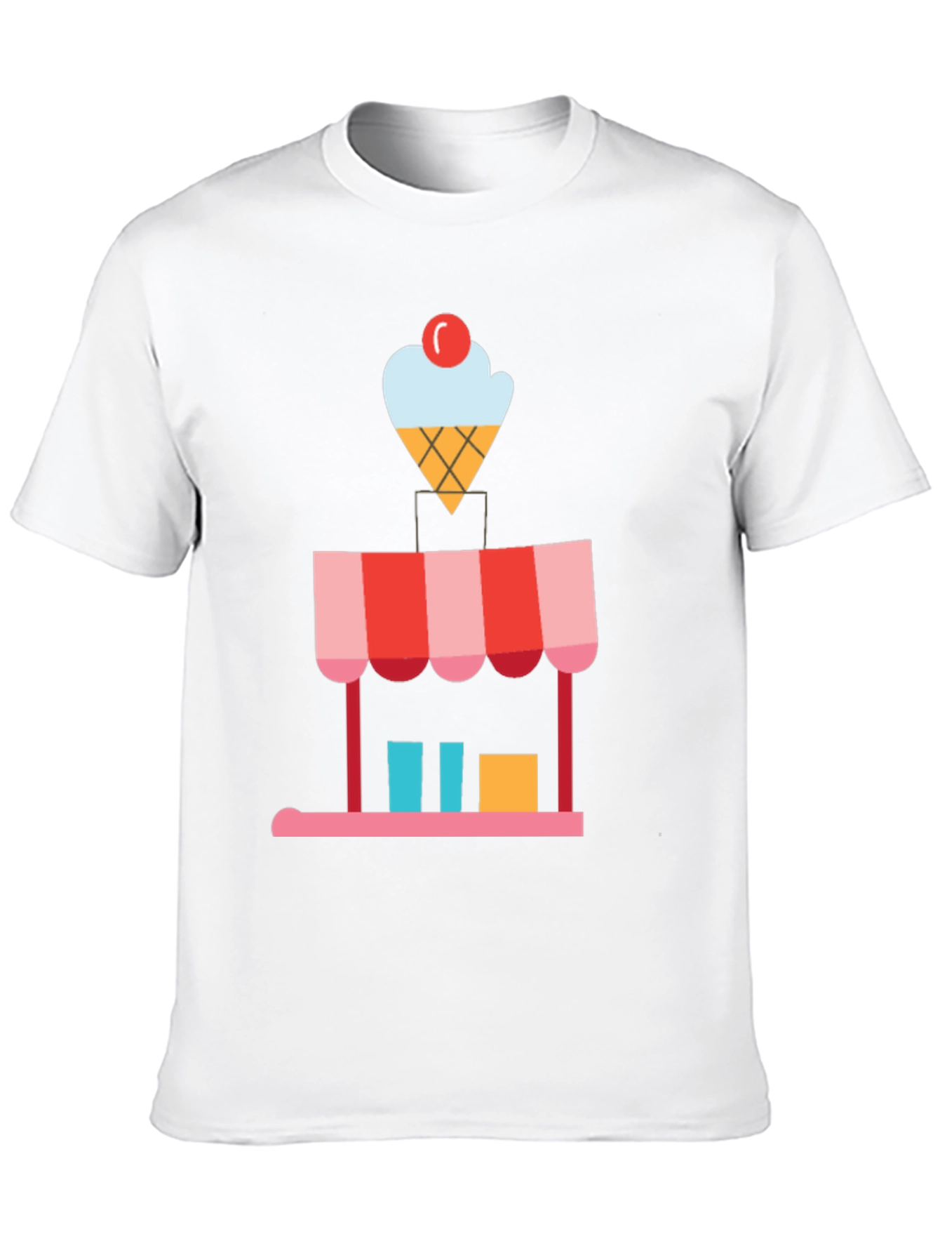 Black Ice Cream Shop Graphic Tee - Black Cotton T-Shirt view 10
