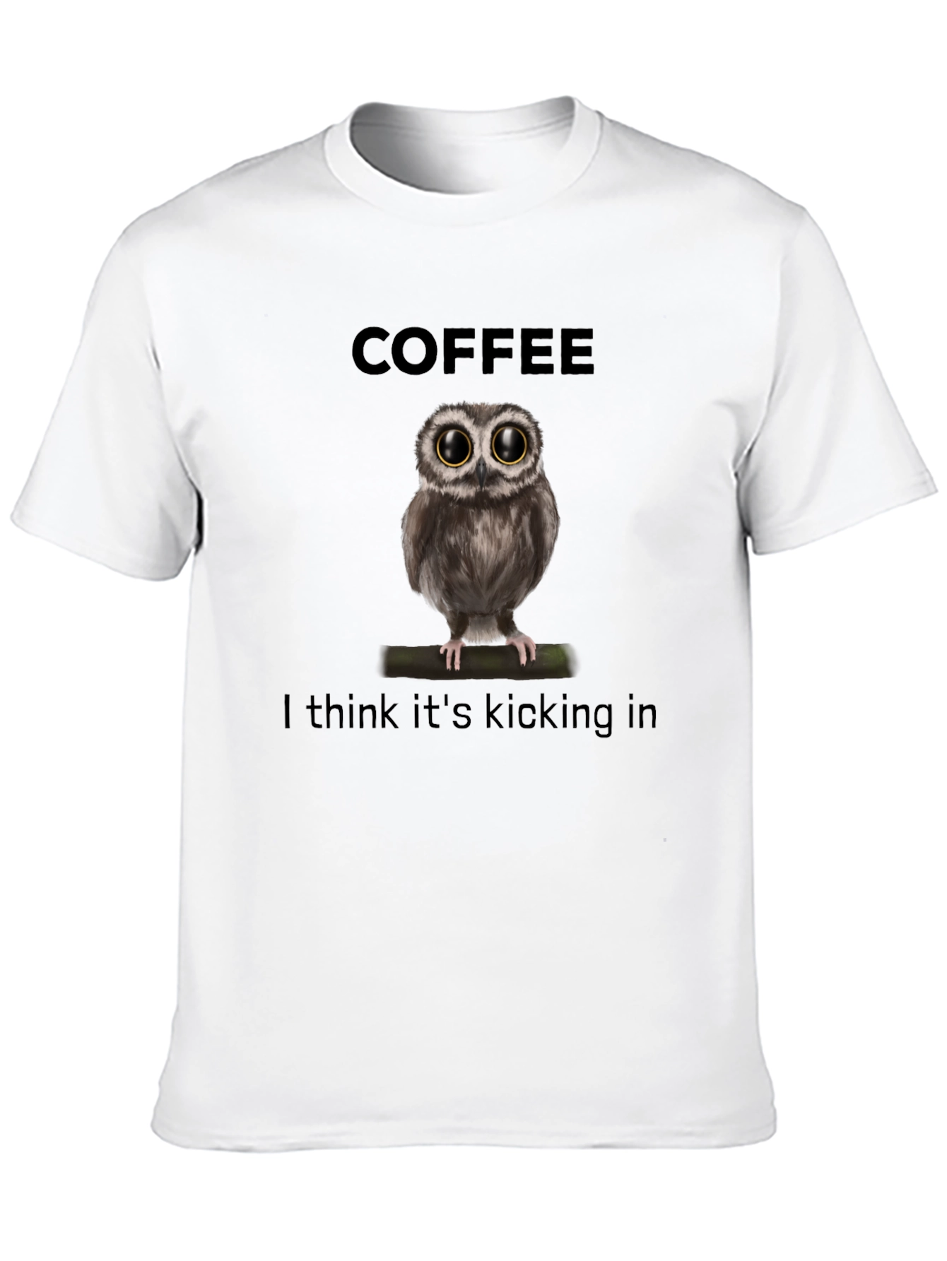 Black Coffee Owl Graphic T-Shirt - I Think It's Kicking In view 10