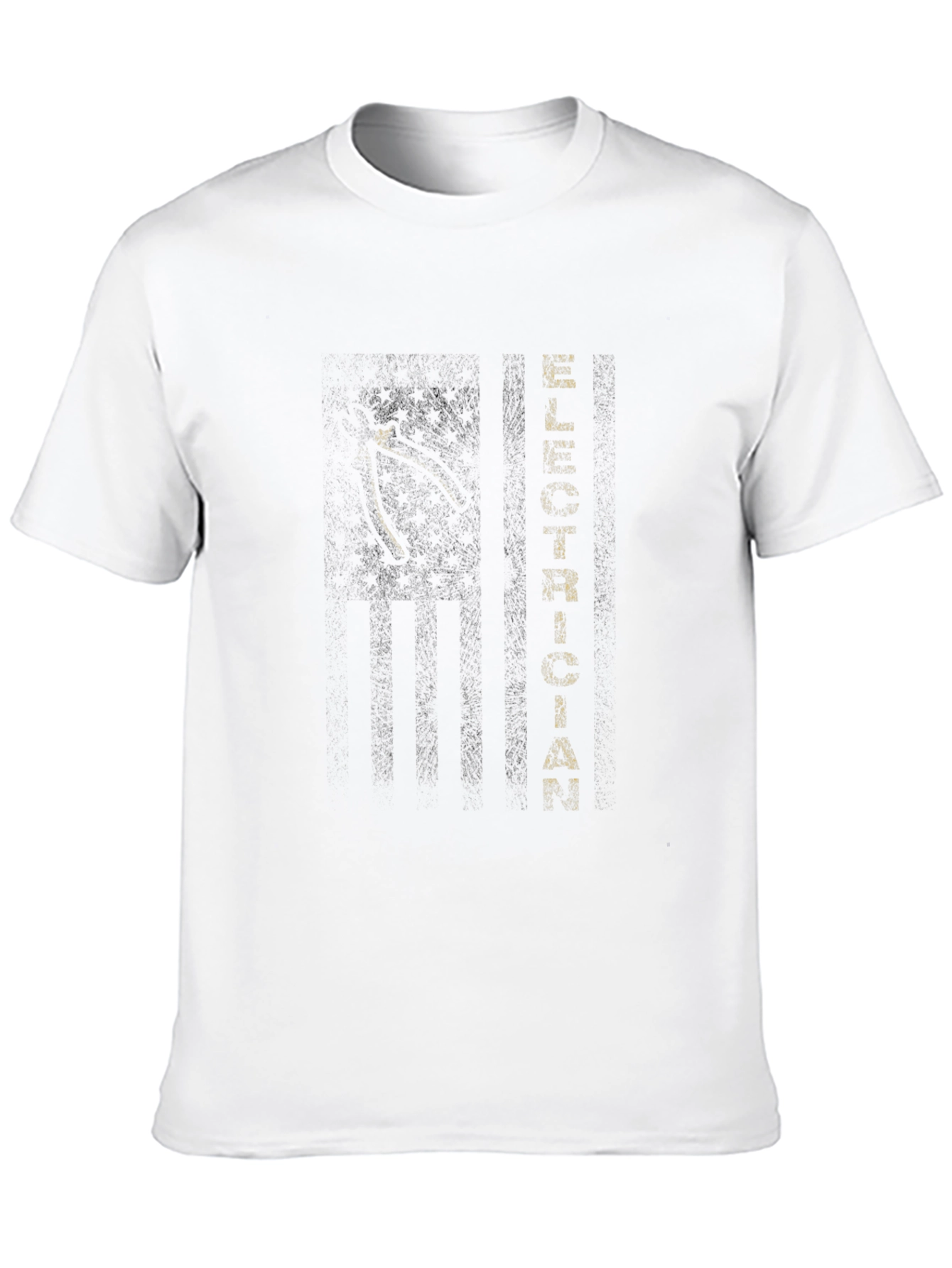 Black Electrician T-Shirt - American Flag Design view 10