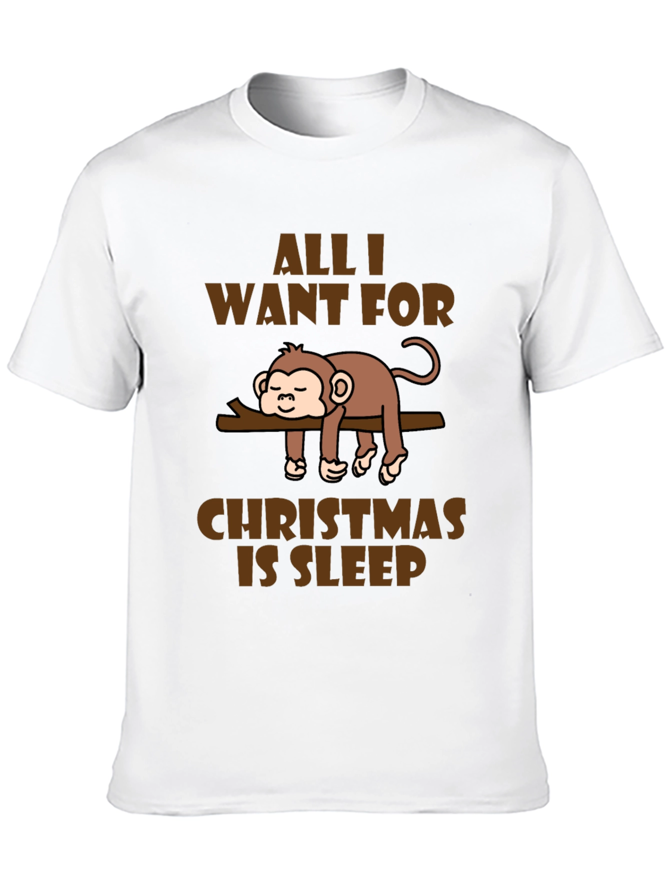 Black Funny Monkey Christmas Sleep T-Shirt view 10