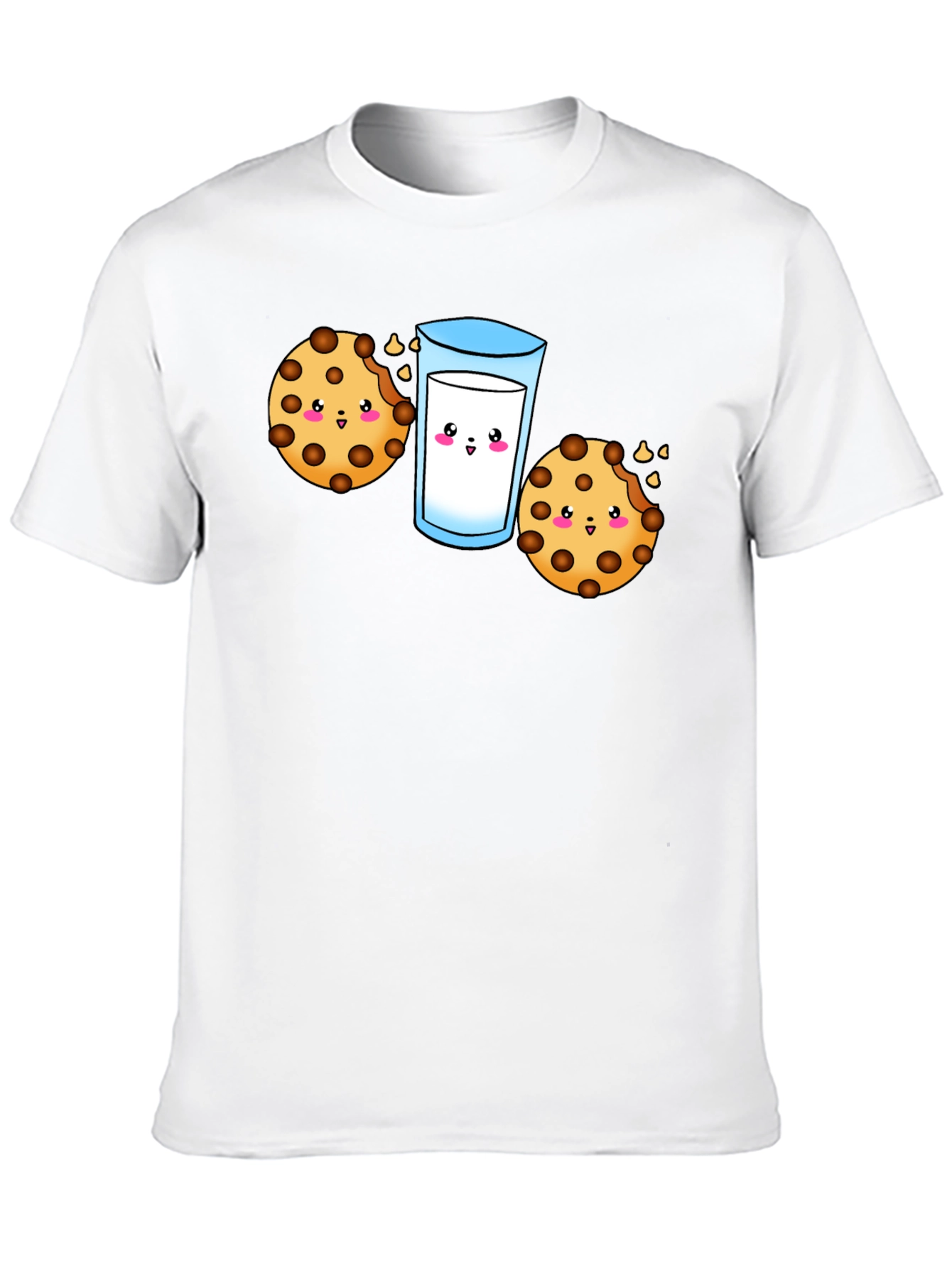 Black Cute Cookie & Milk Graphic Black T-Shirt view 10