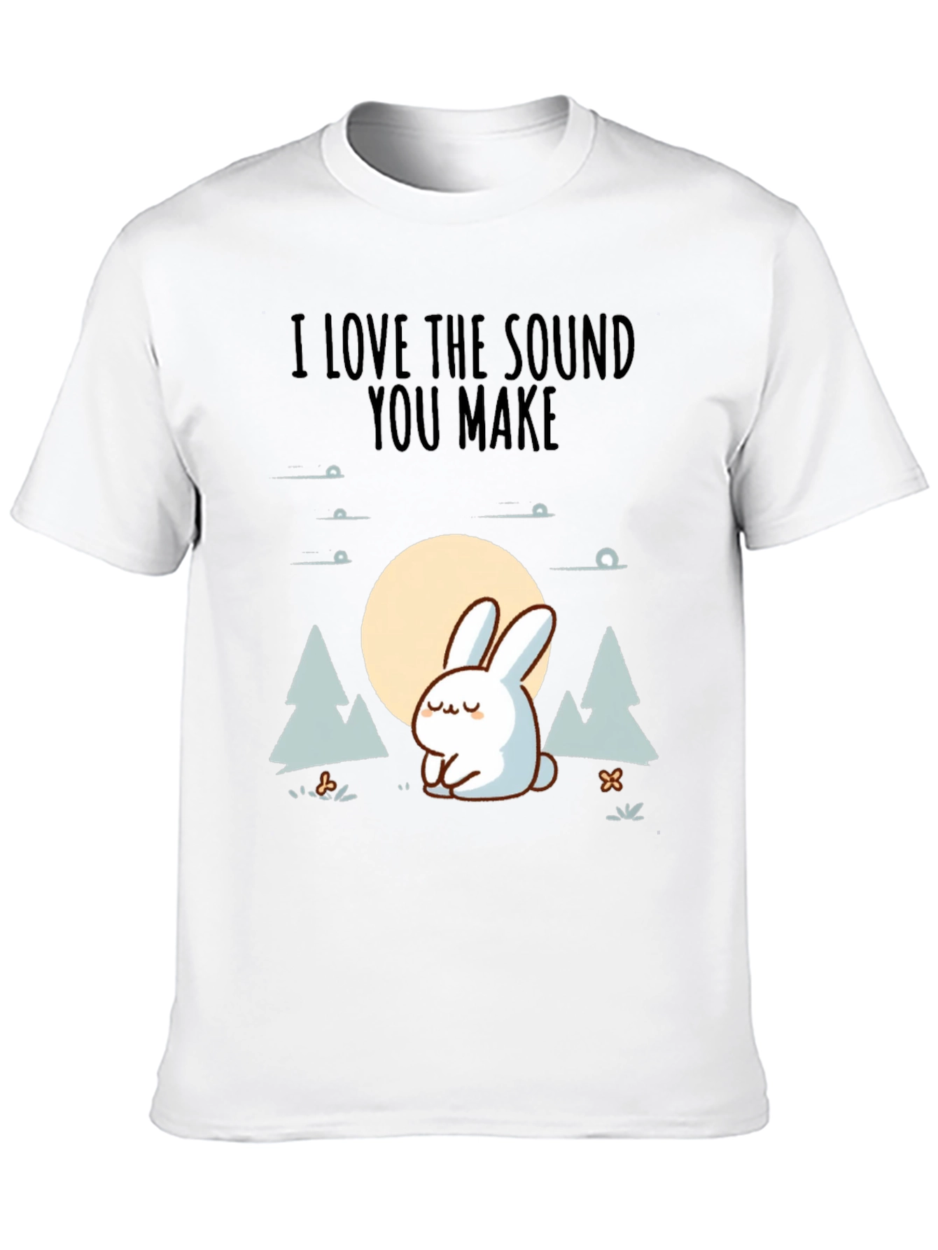 Black Cute Rabbit Graphic Tee - "I Love the Sound You Make" view 10