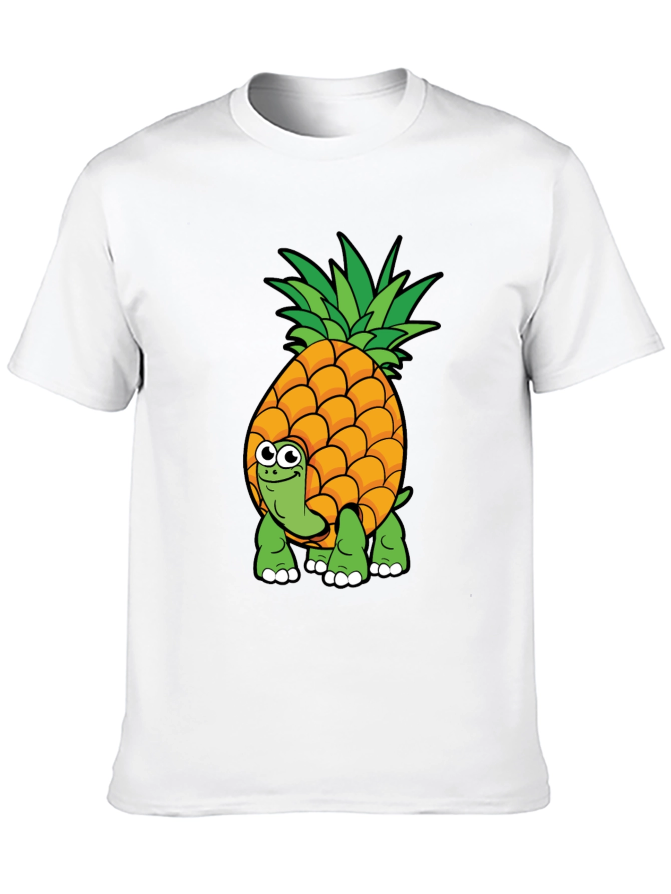 Black Pineapple Turtle Graphic Tee - Novelty Cartoon Shirt view 10
