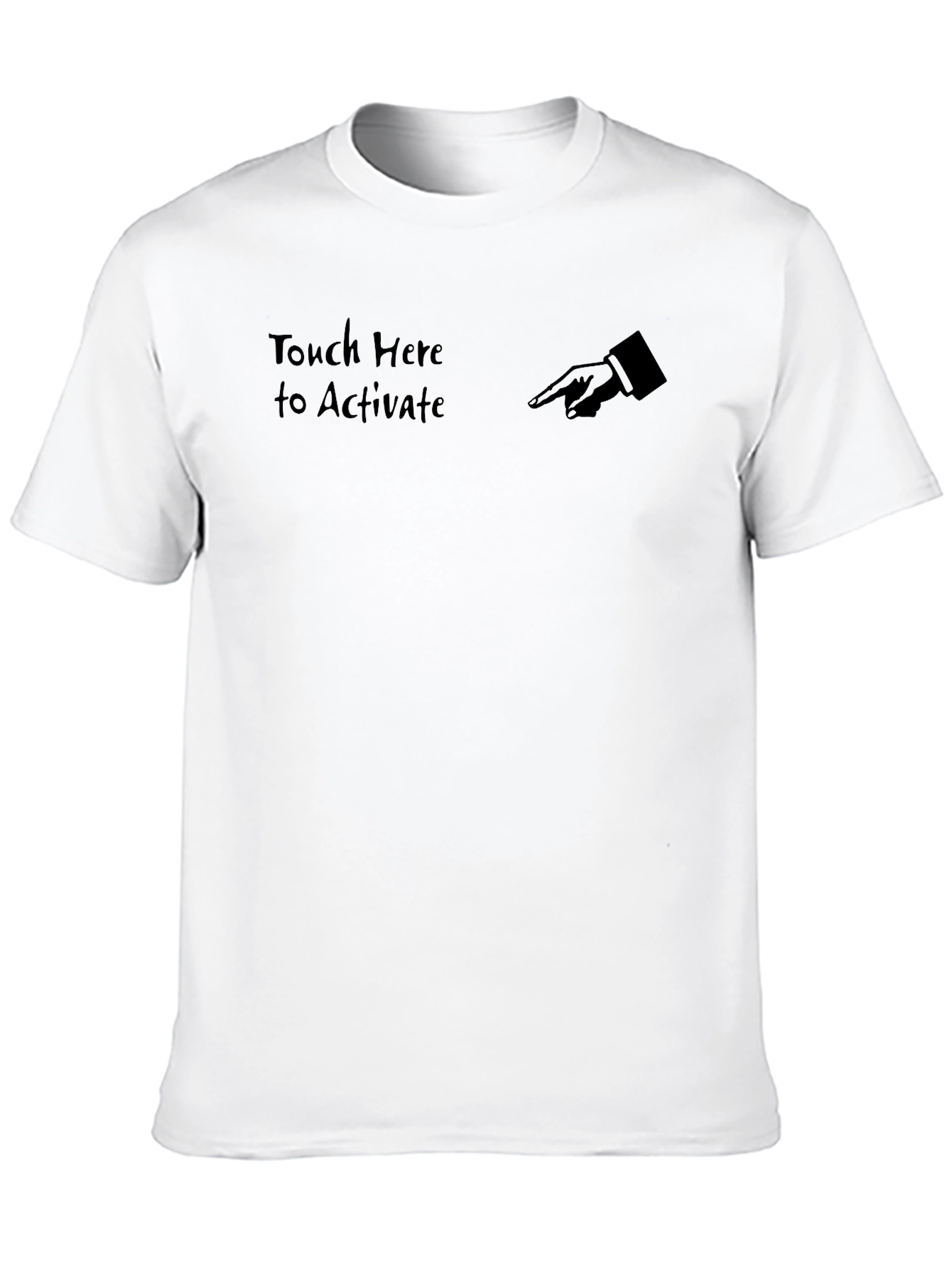 Black Touch Here to Activate Black T-Shirt view 10