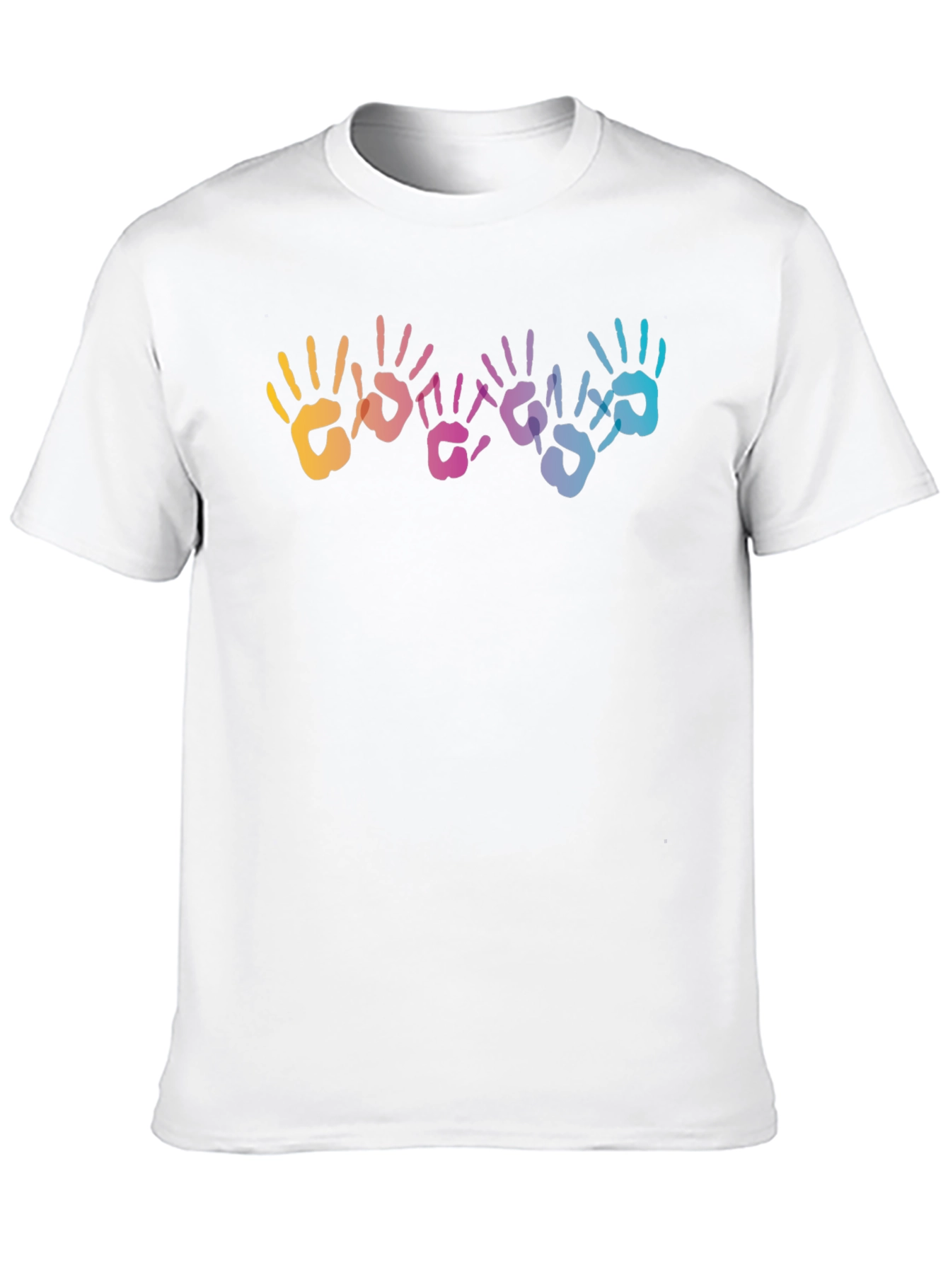Black Rainbow Handprint Graphic T-Shirt - Black view 10