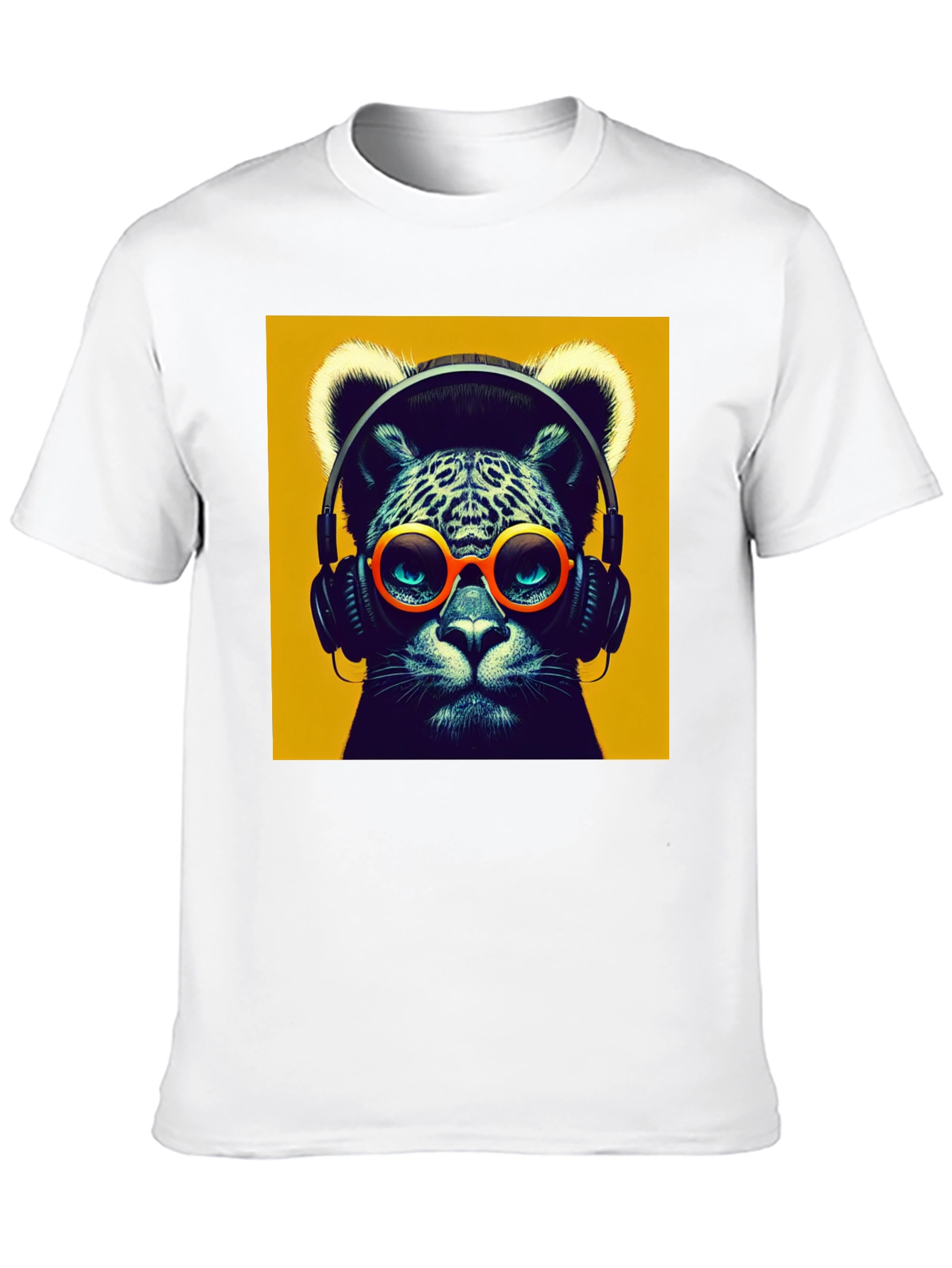 Black Cool Cat Graphic Tee - Music Lover T-Shirt view 10