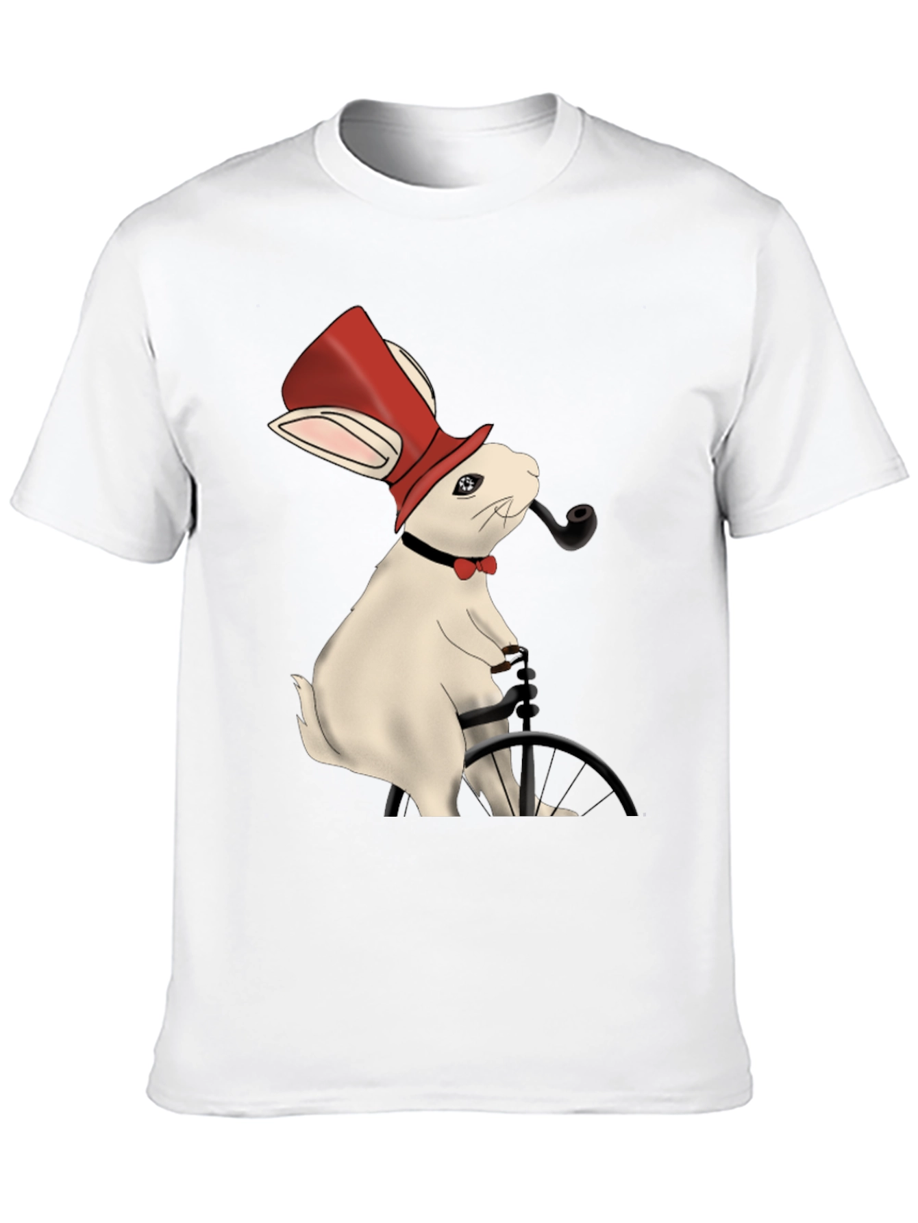 Black Rabbit Gentleman T-Shirt - Unique Design view 10