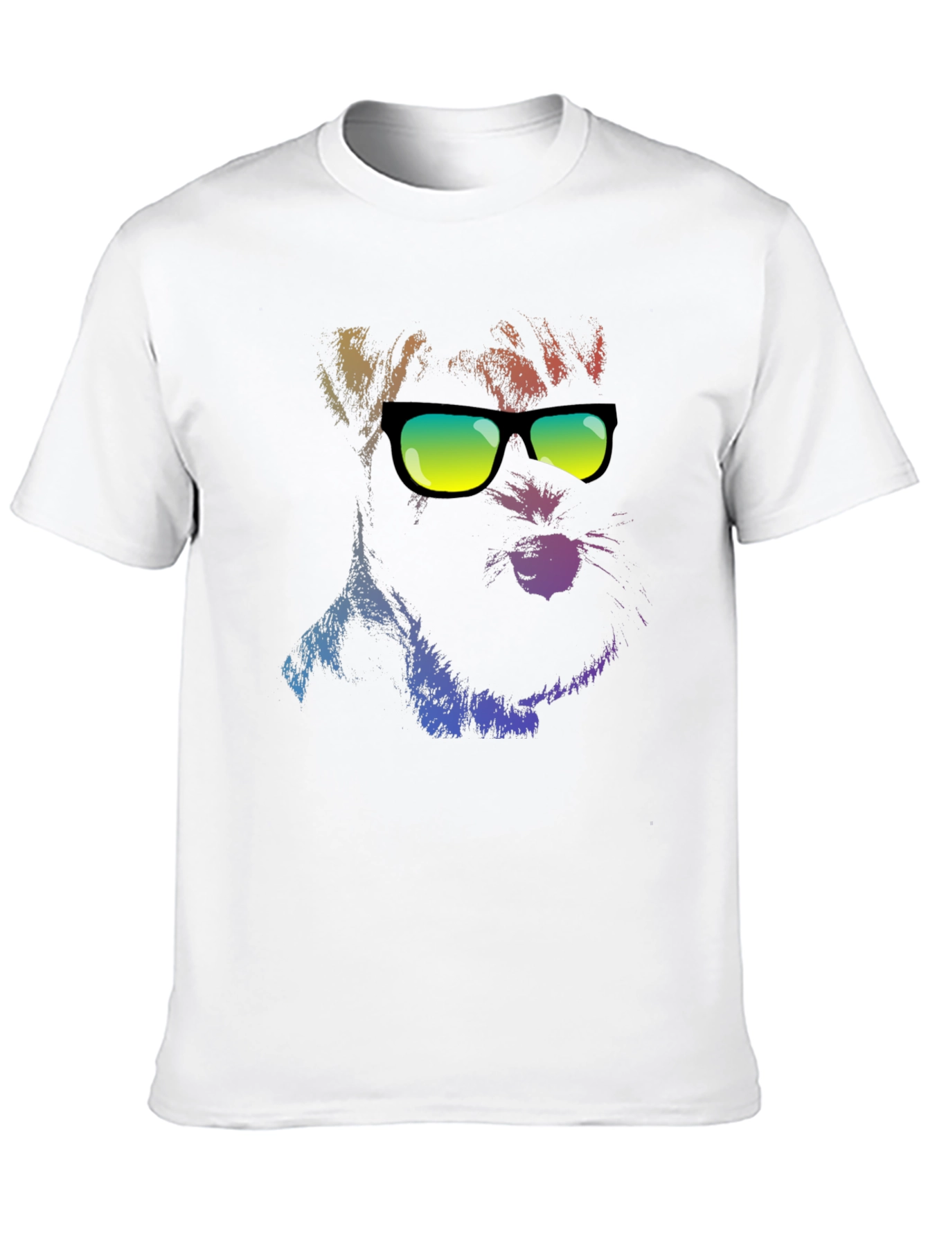 Black Cool Dog in Shades Men's Black T-Shirt view 10
