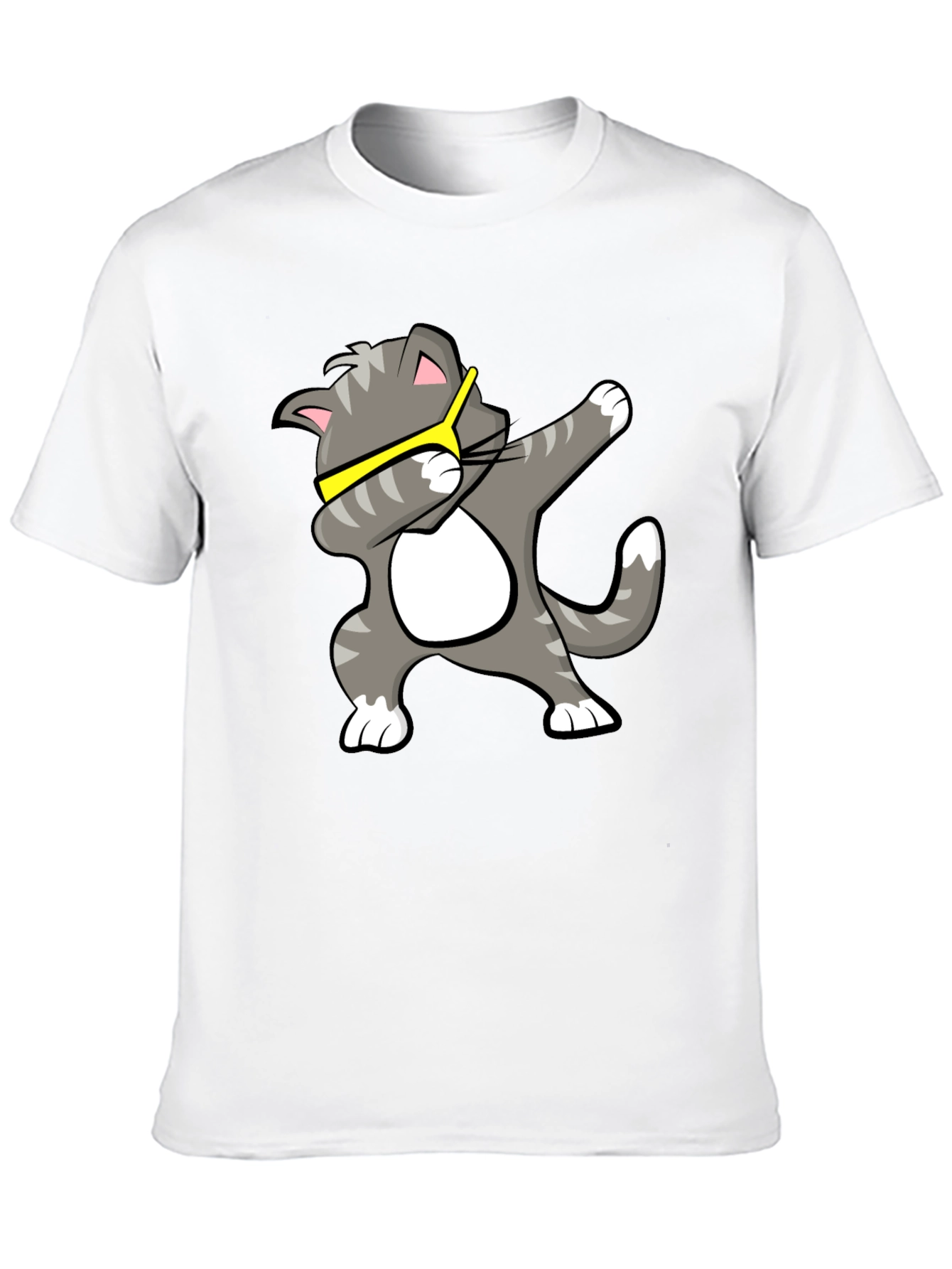 Black Cool Cat Dab T-Shirt - Black view 10