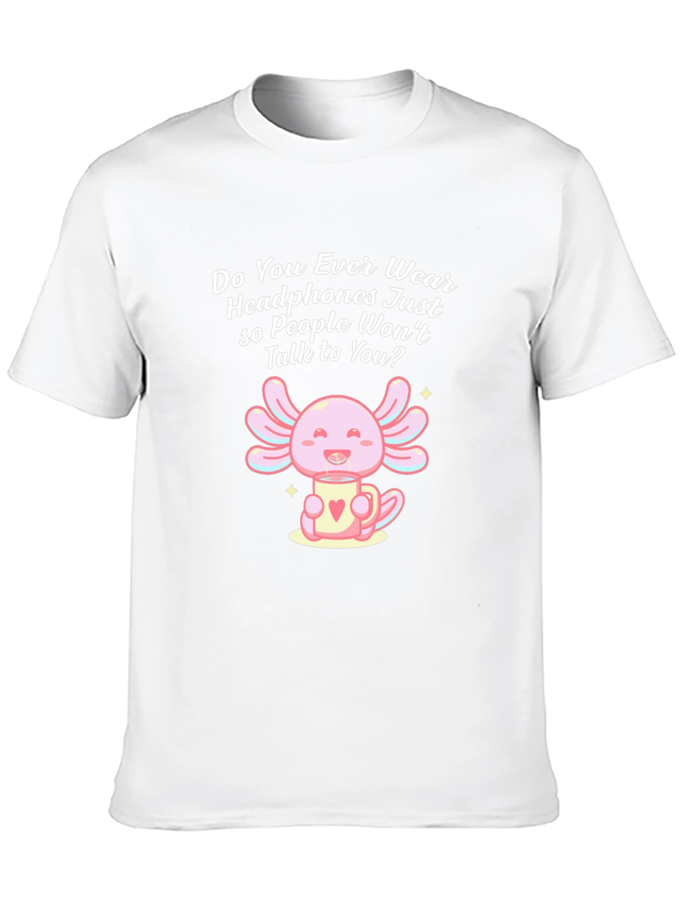 Black Axolotl Headphones T-Shirt - Cute & Funny view 10