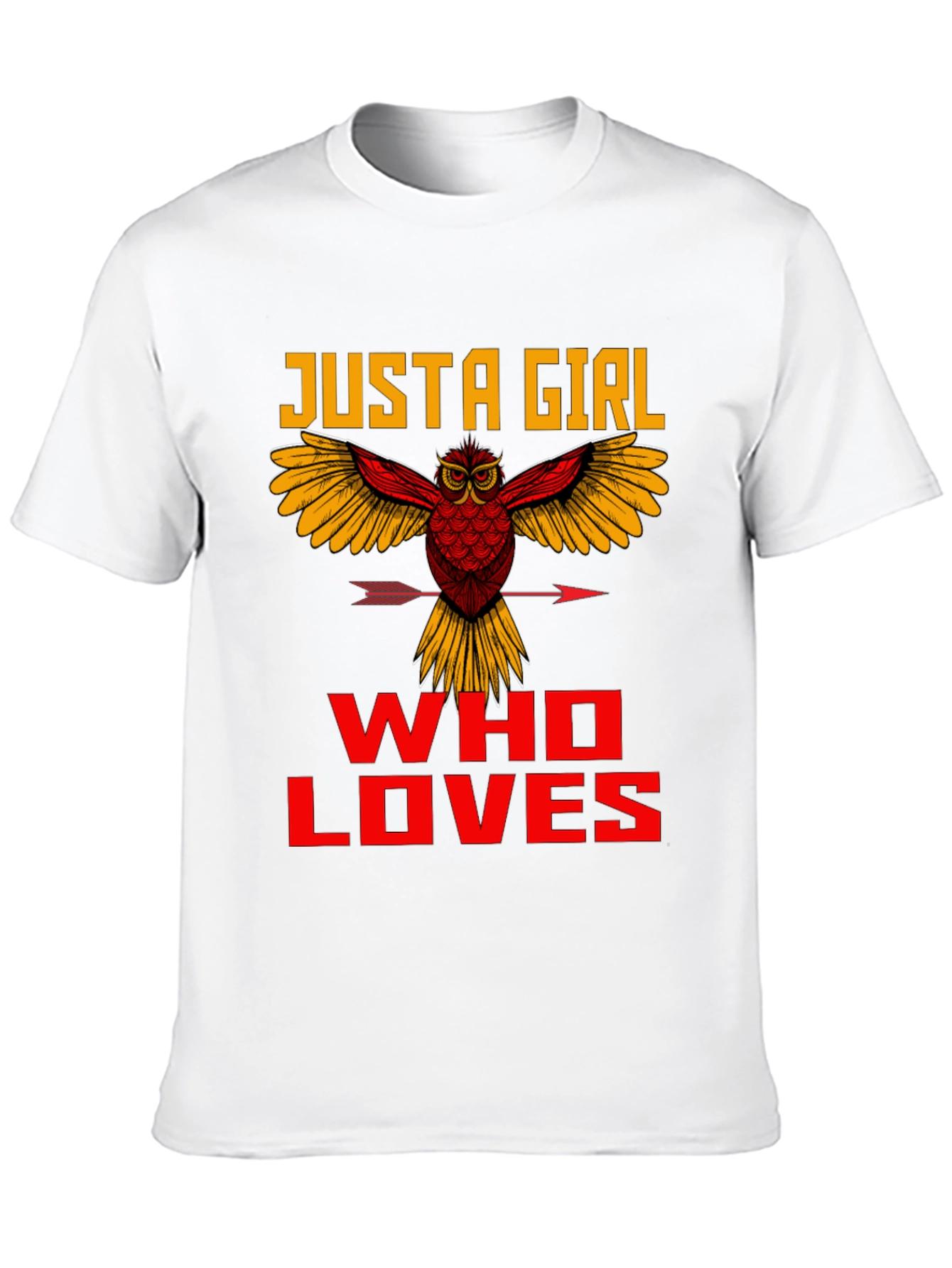 Black Just A Girl Who Loves Owls Graphic Tee view 10