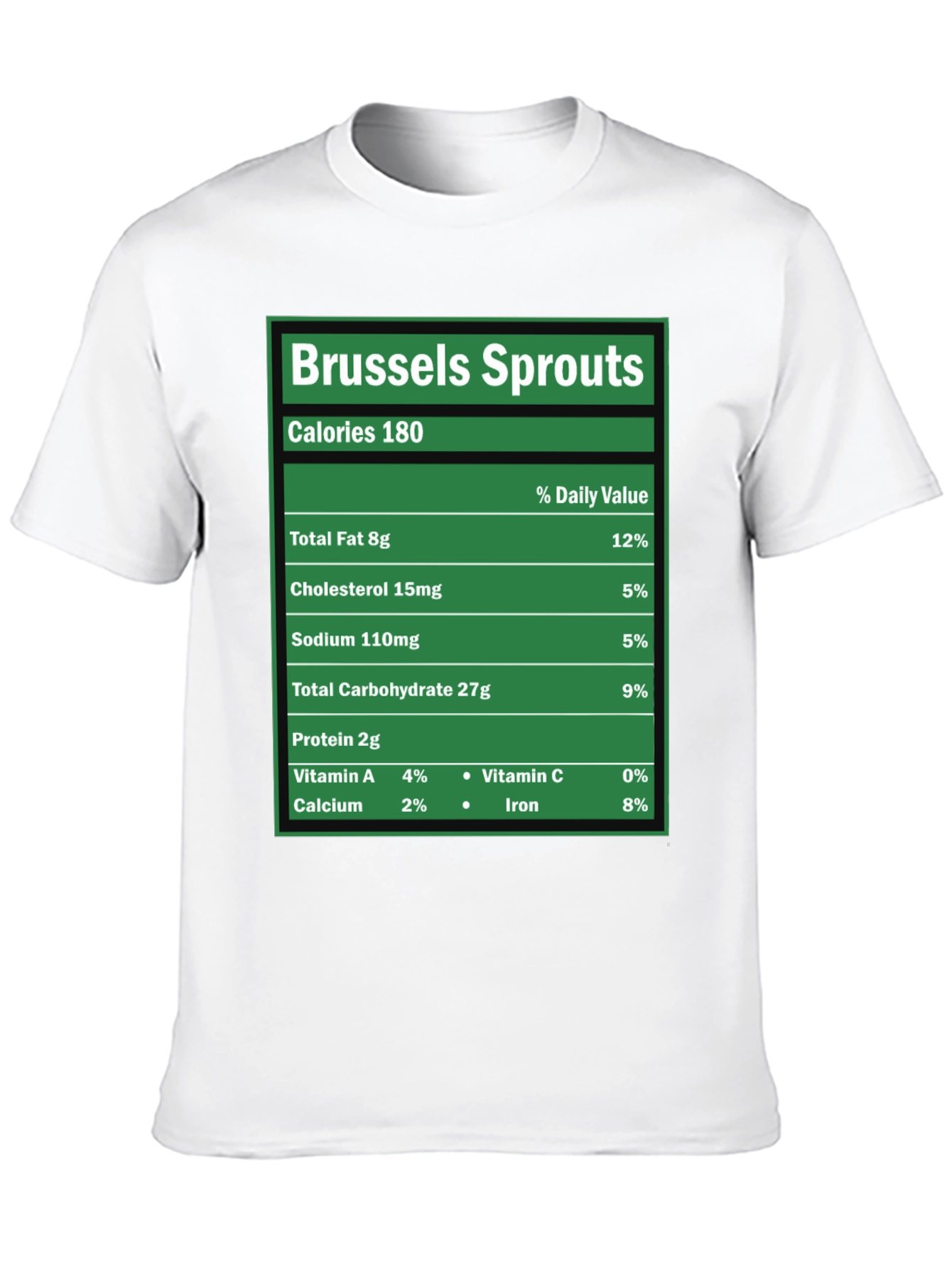 Black Brussels Sprouts Nutrition Facts Novelty T-Shirt view 10