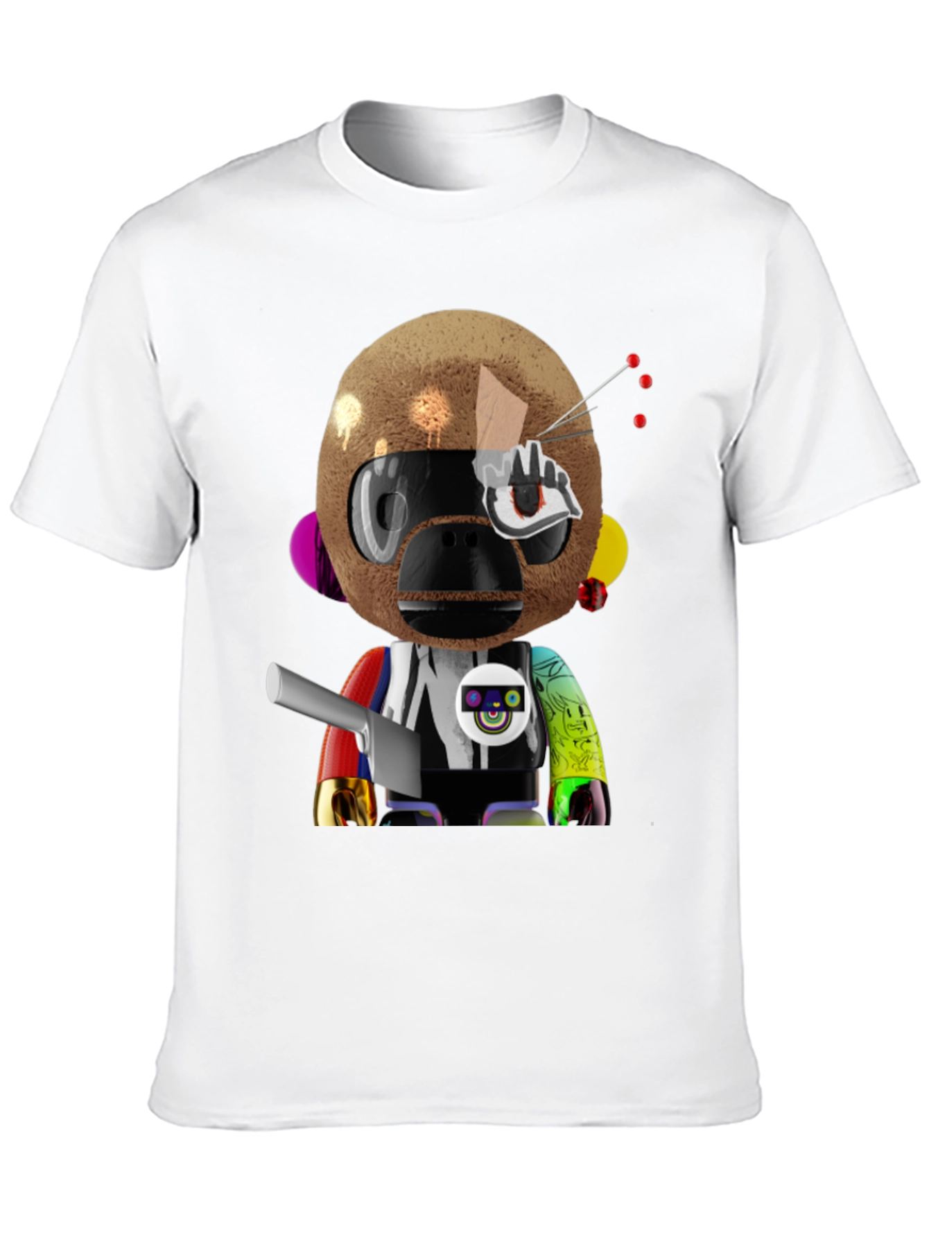Black Novelty Robot Monkey Graphic T-Shirt view 10