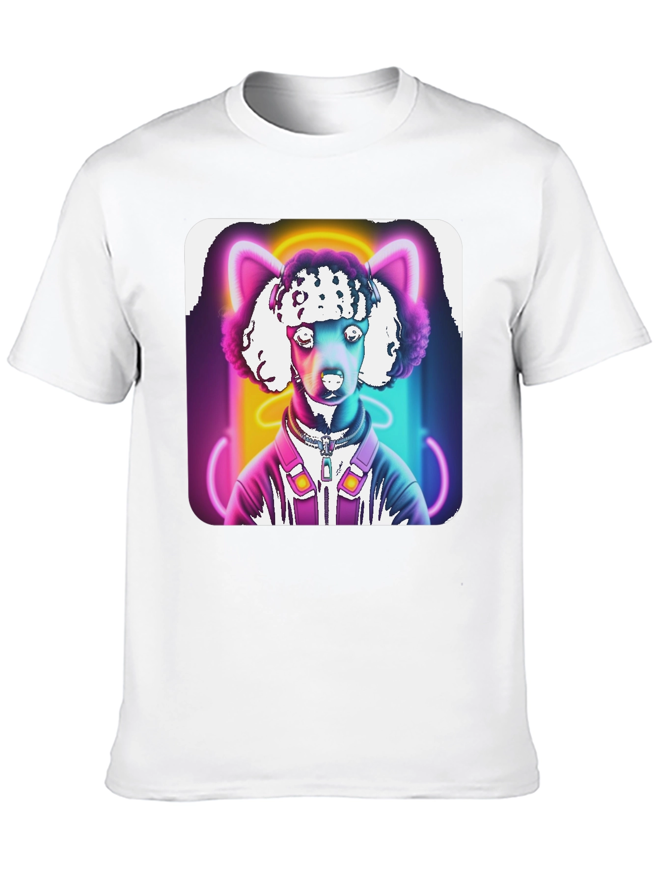 Black Neon Poodle DJ Graphic Tee view 10