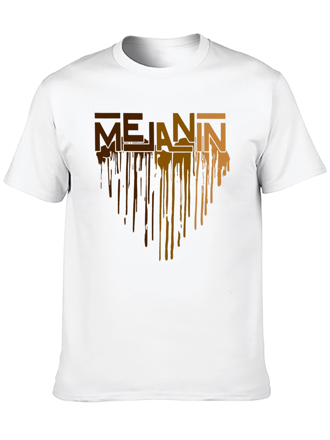Black Melanin Drip Graphic T-Shirt - Black Cotton Tee view 10