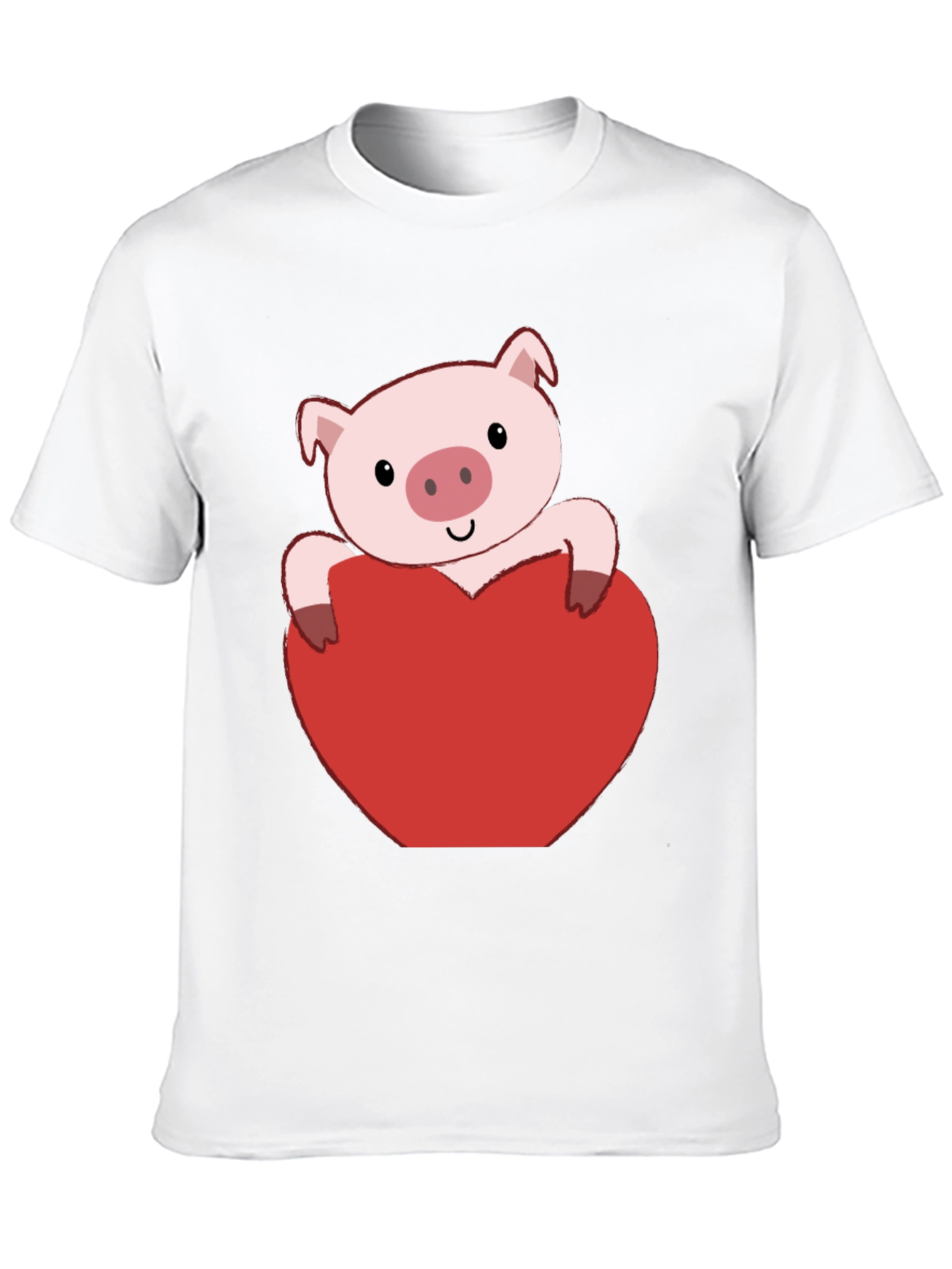 Black Pig Heart Valentine's Day T-Shirt view 10