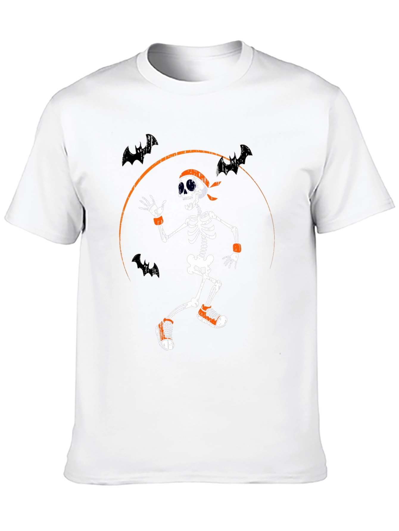 Black Halloween Skeleton Running Bats T-Shirt view 10