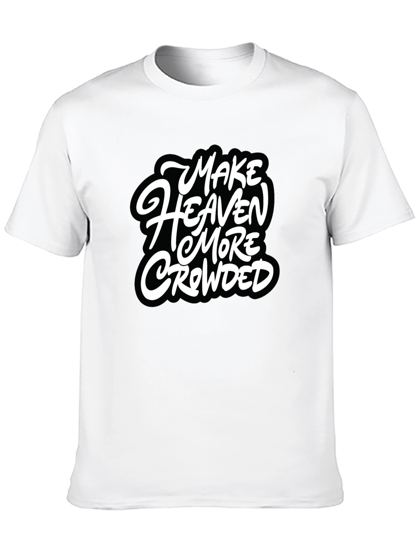 Black Make Heaven More Crowded Black Graphic Tee view 10