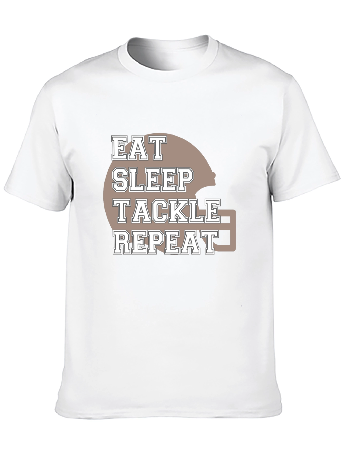 Black Eat Sleep Tackle Repeat Football T-Shirt view 10