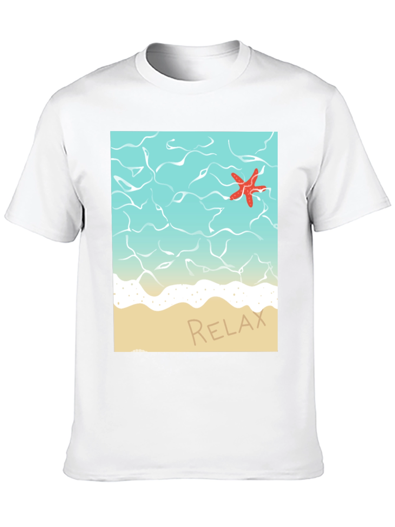 Black Relaxing Beach T-Shirt - Starfish Ocean Design view 10