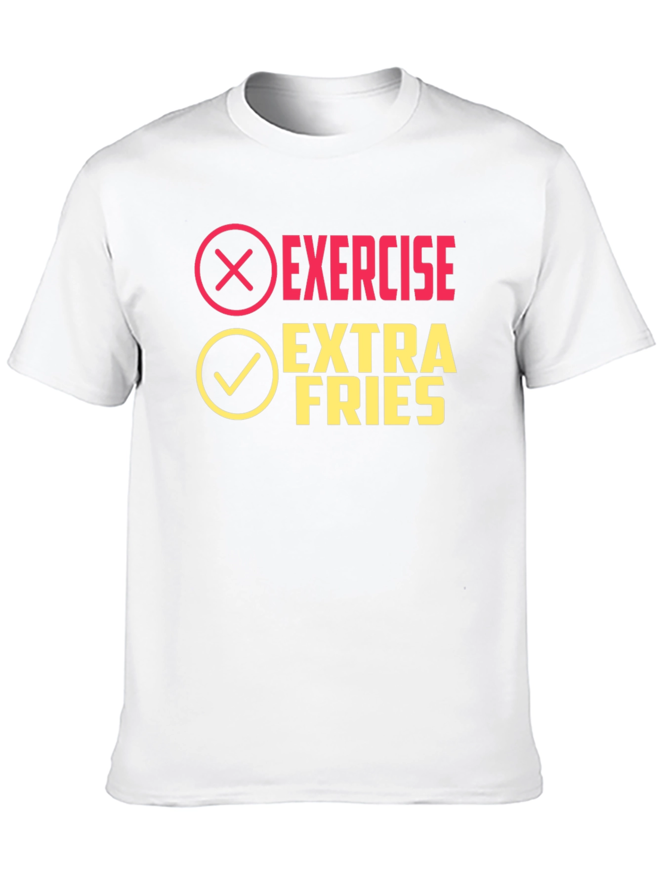 Black Exercise? Extra Fries! Funny Graphic Tee view 10