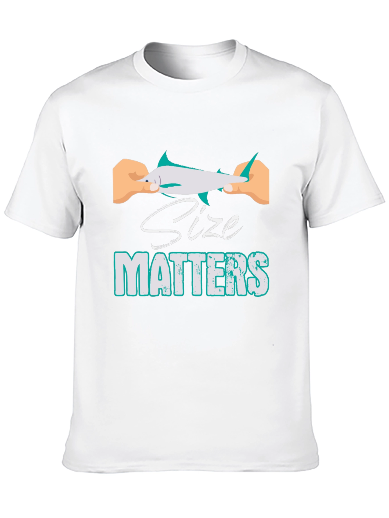 Black Size Matters Funny Fishing T-Shirt view 10