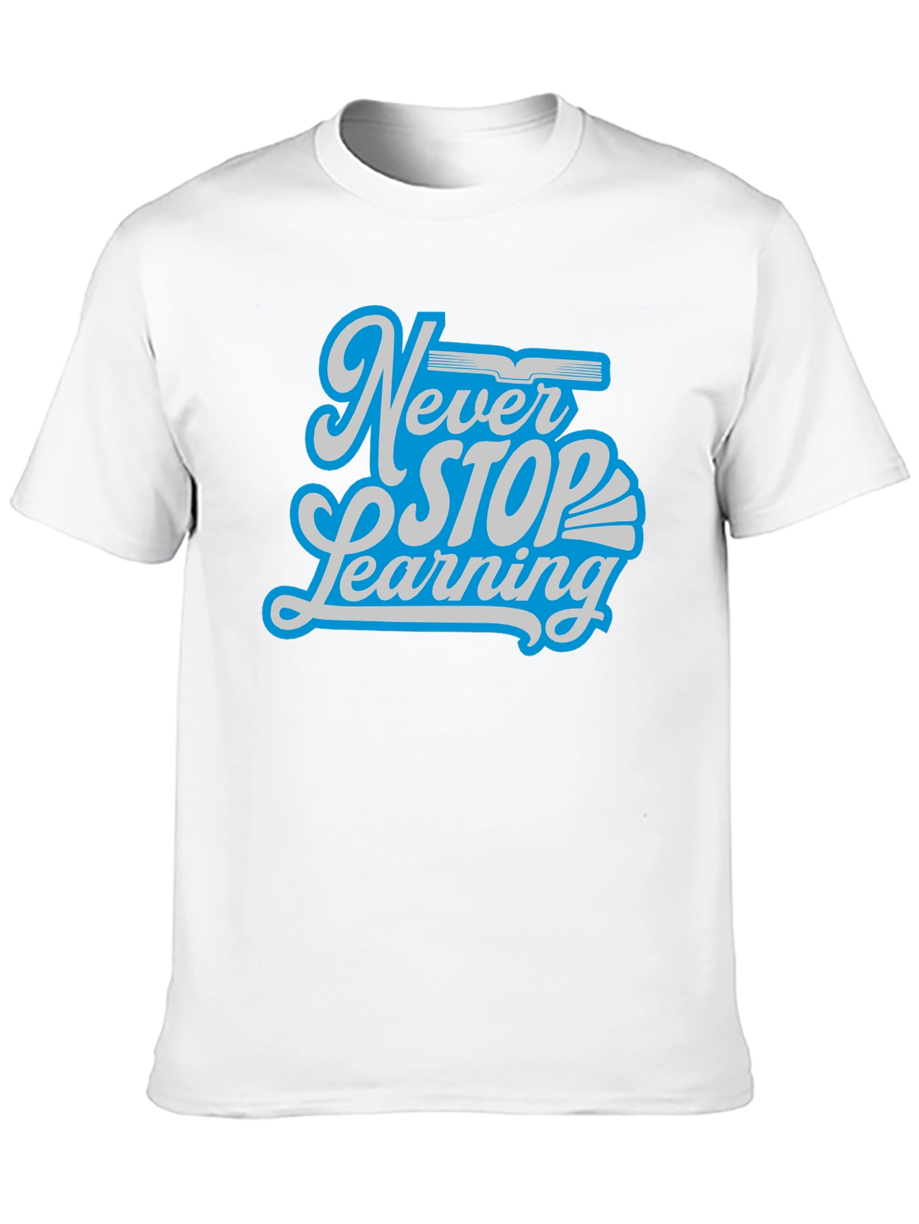 Black Never Stop Learning Graphic T-Shirt view 10
