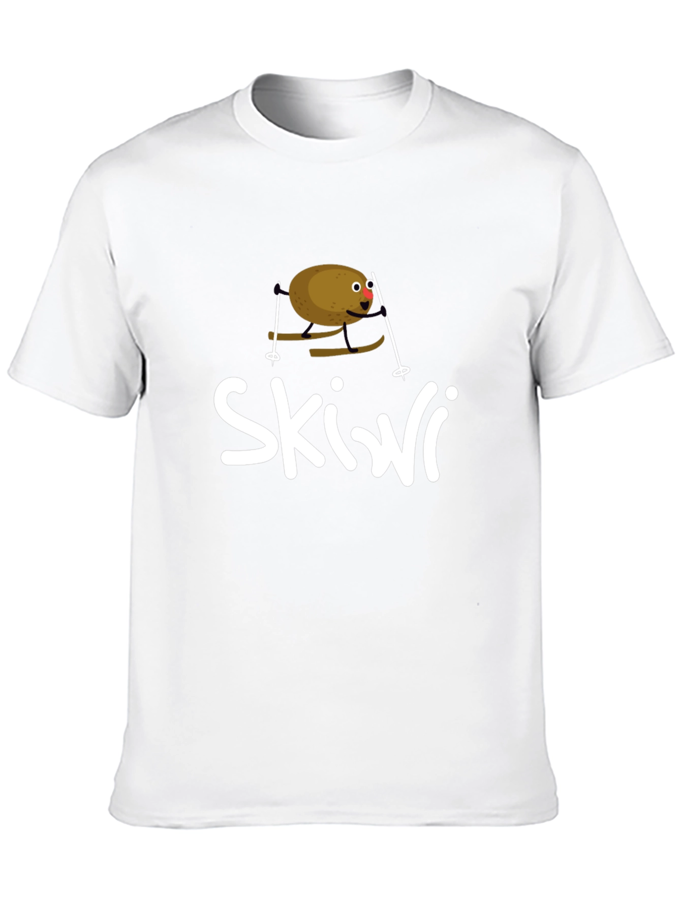Black Skiwi Funny Kiwi Skiing T-Shirt view 10