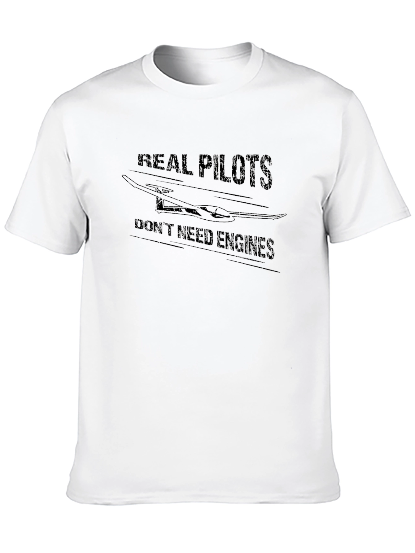 Real Pilots Don't Need Engines Black T-Shirt - 10