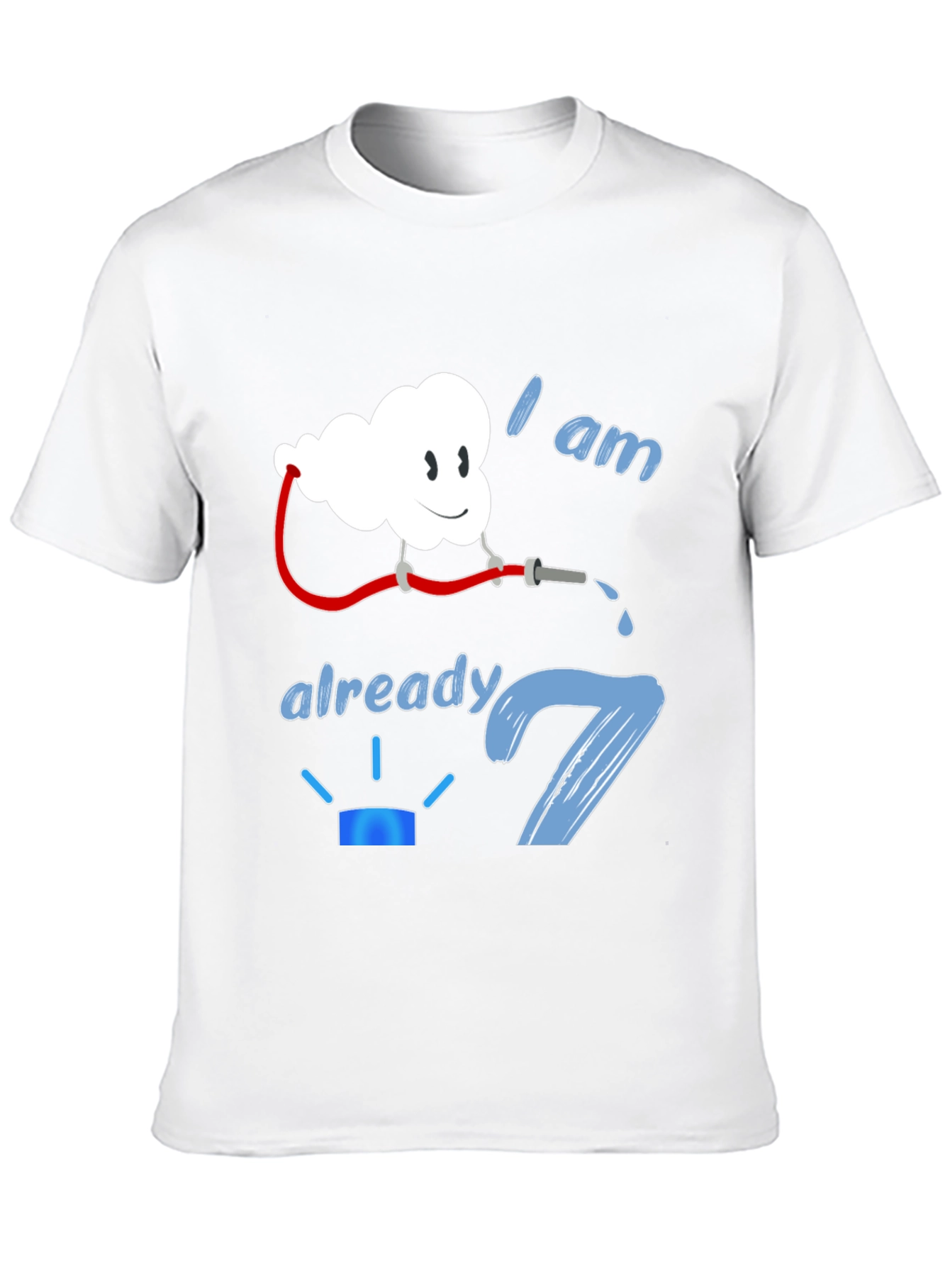 Black I am Already 7 Birthday Firefighter Cloud Black T-Shirt view 10