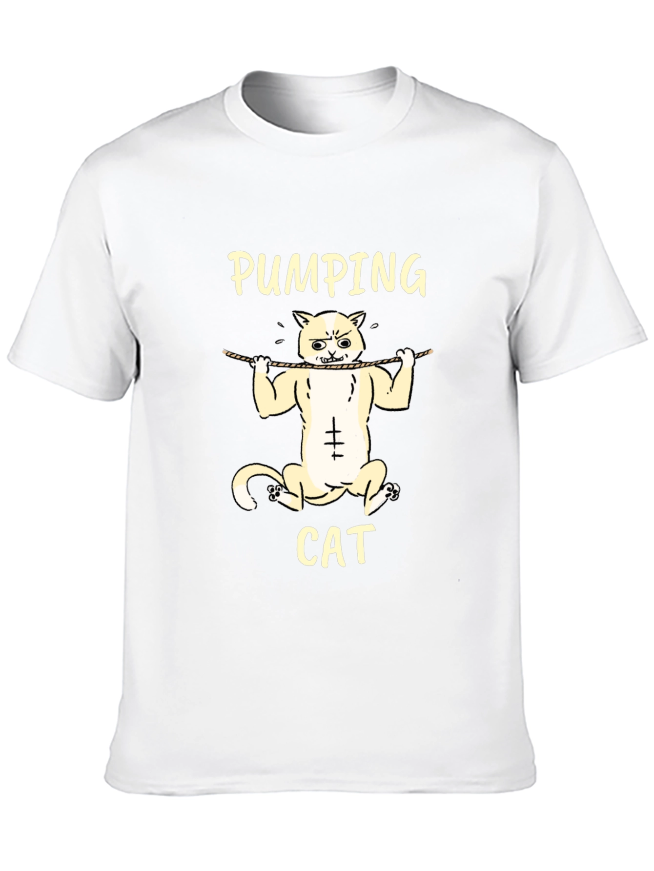 Black Pumping Cat Graphic T-Shirt - Gym Humor Tee view 10