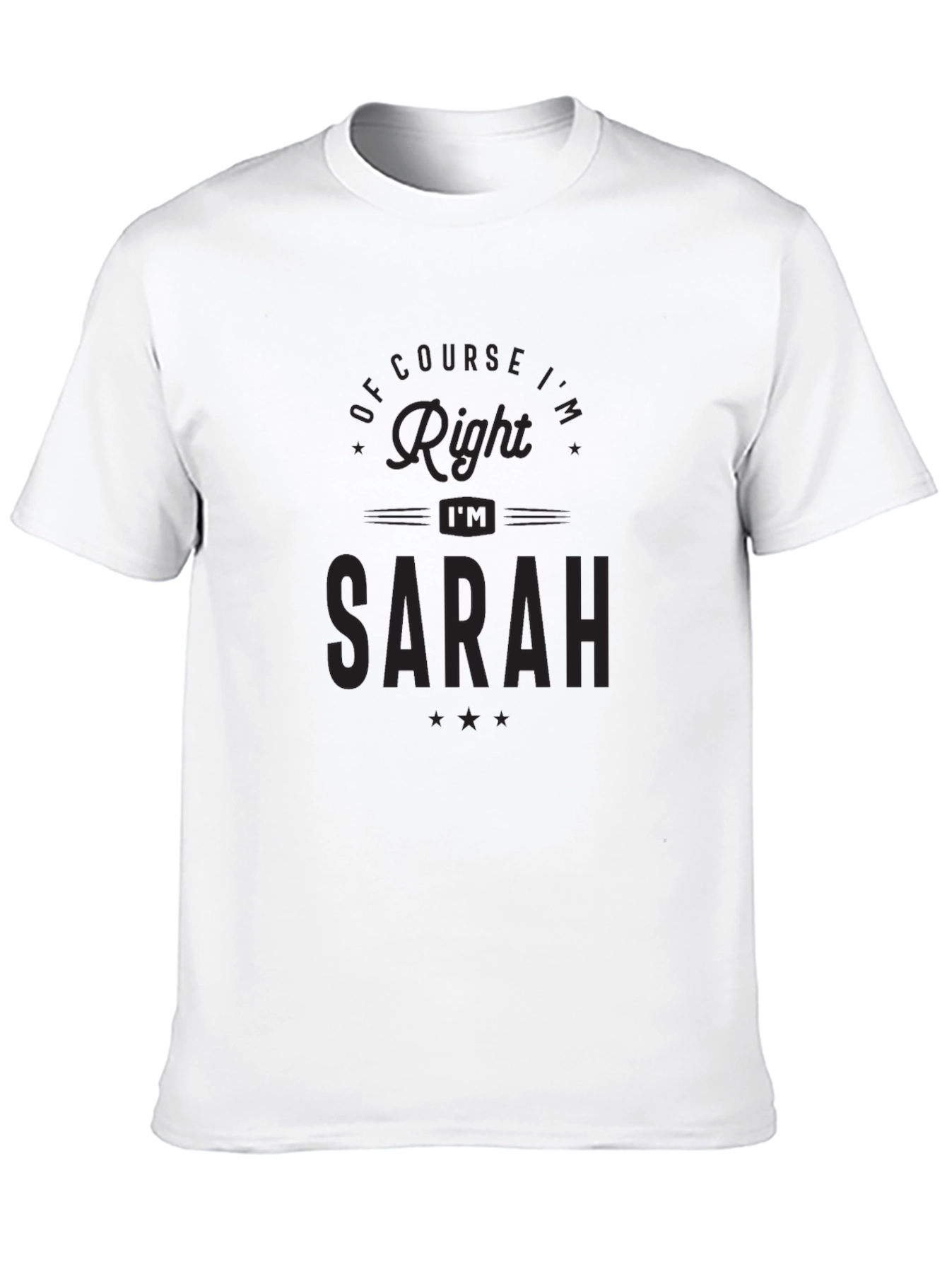 Black Of Course I'm Right I'm Sarah T-Shirt view 10