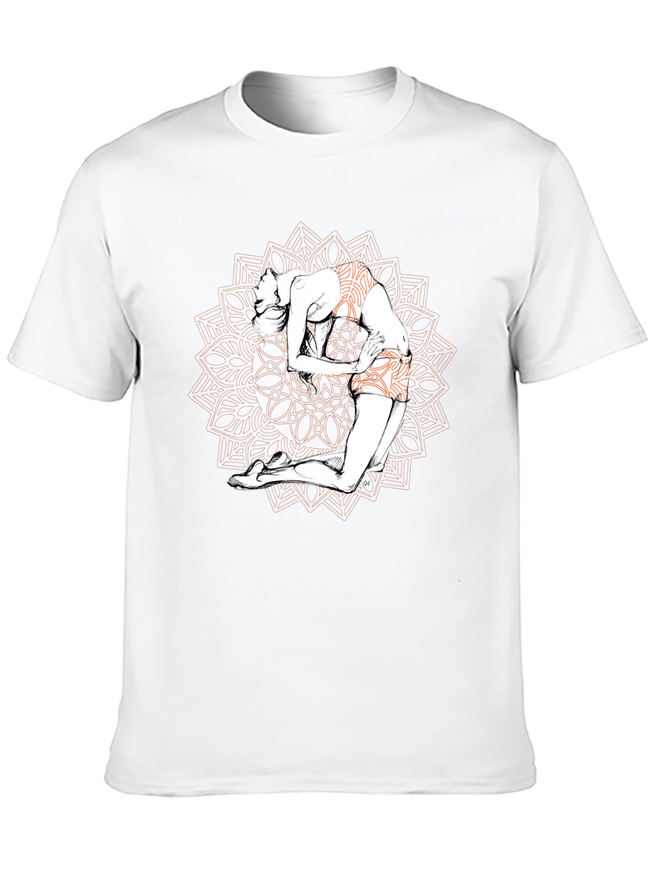 Black Yoga Mandala Graphic T-Shirt - Black view 10