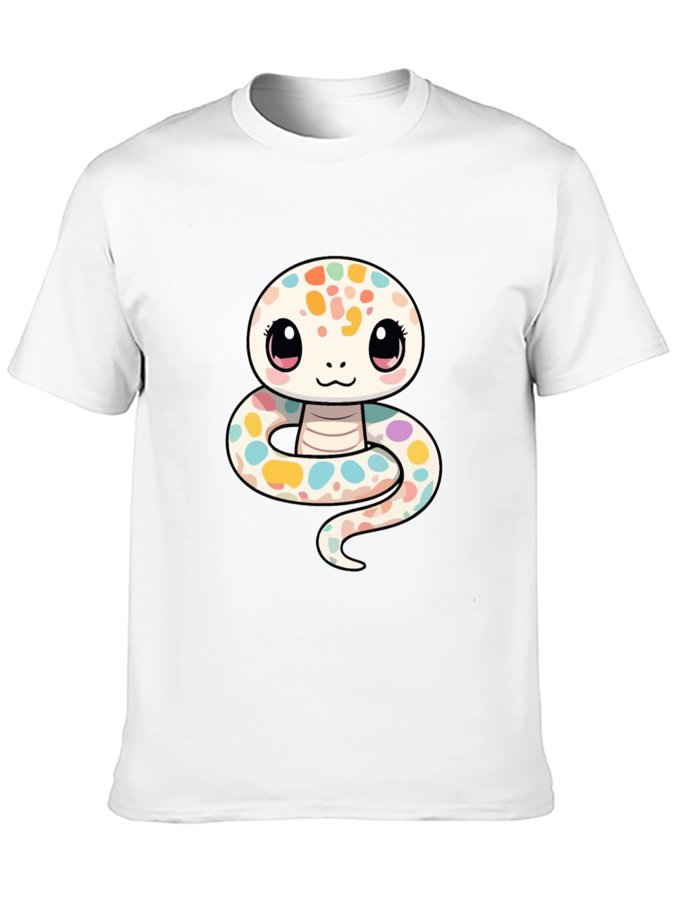 Black Cute Cartoon Snake Graphic T-Shirt view 10